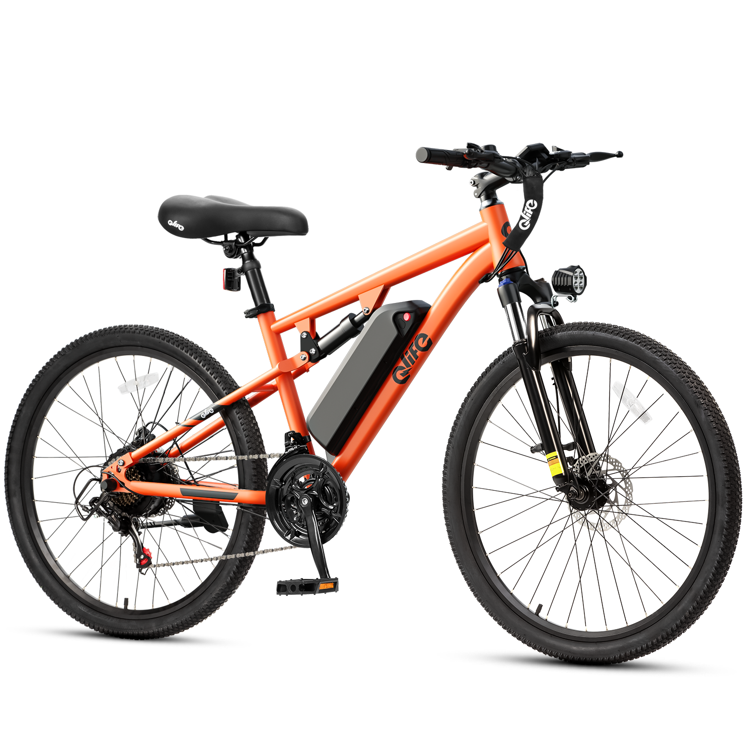 Racer Ultra Step-Over Full Suspension Mountain E-Bike, Peak 1000W Wholesale E-MTB US Warehouse MOQ 1-Qlife Bike Wholesale | US E-Bike Distributor