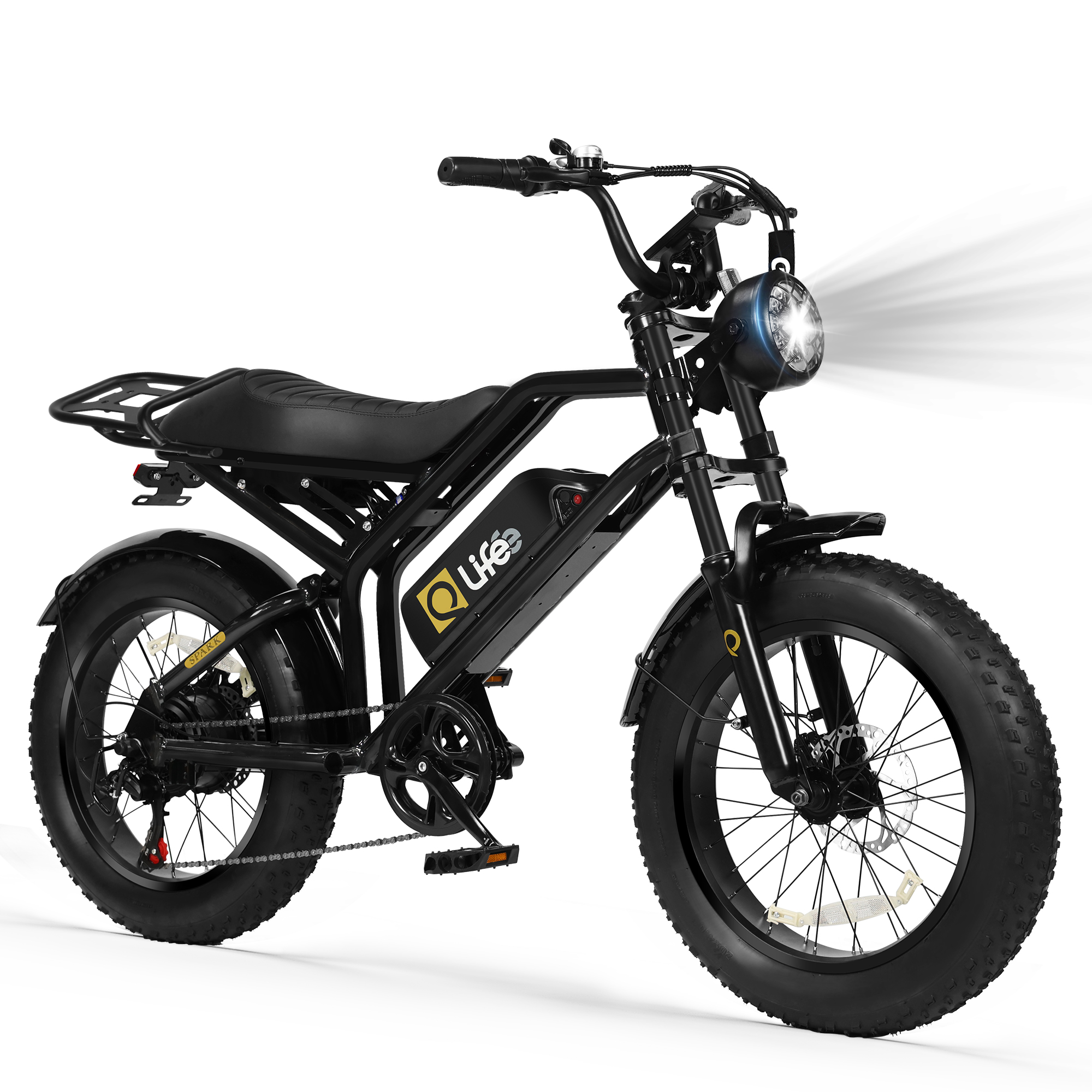 Spark Standard 20" Fat Tire E-Bike, 48V750W 7-Speed Electric Bike, Single/Dual Battery Optional, US Wholesale MOQ 1-Qlife Bike Wholesale | US E-Bike Distributor