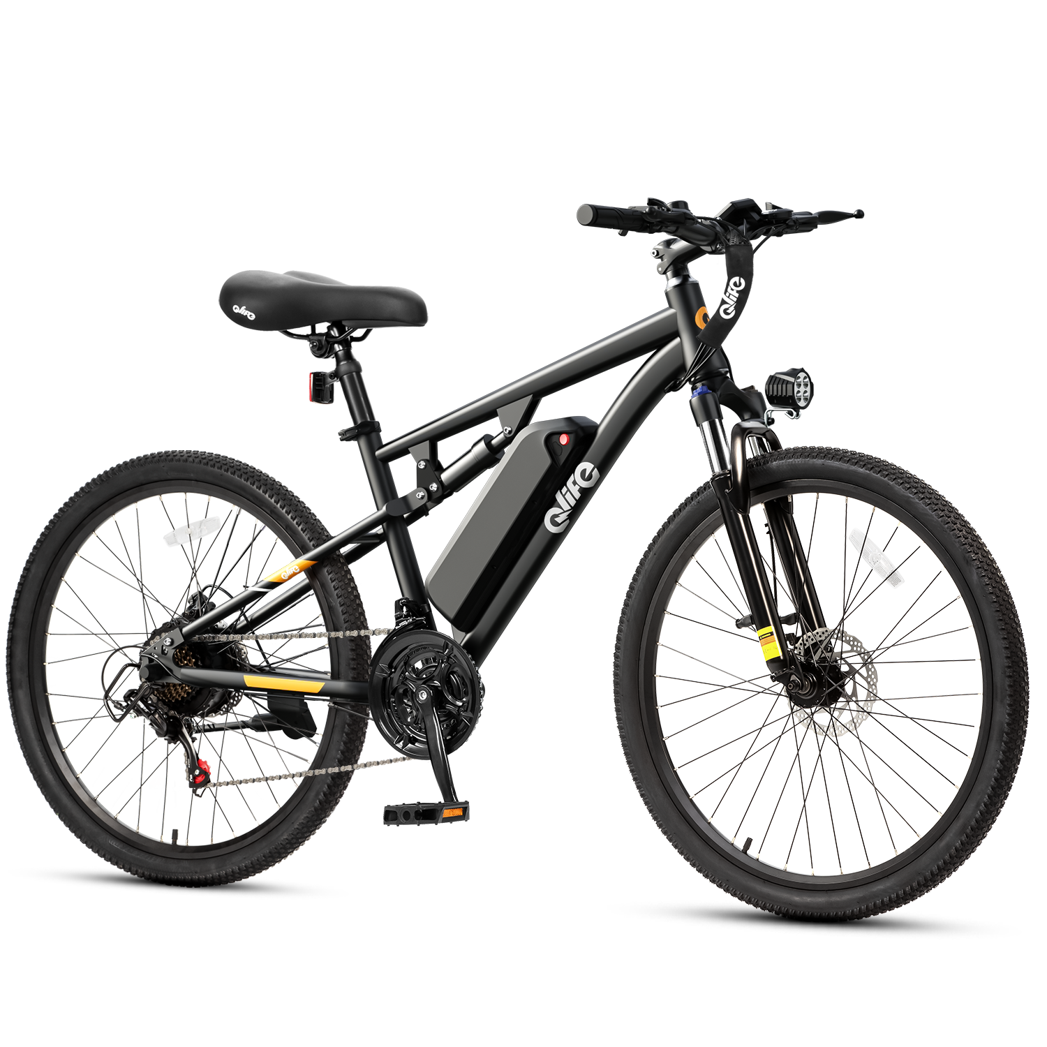 Racer Ultra Step-Over Full Suspension Mountain E-Bike, Peak 1000W Wholesale E-MTB US Warehouse MOQ 1-Qlife Bike Wholesale | US E-Bike Distributor