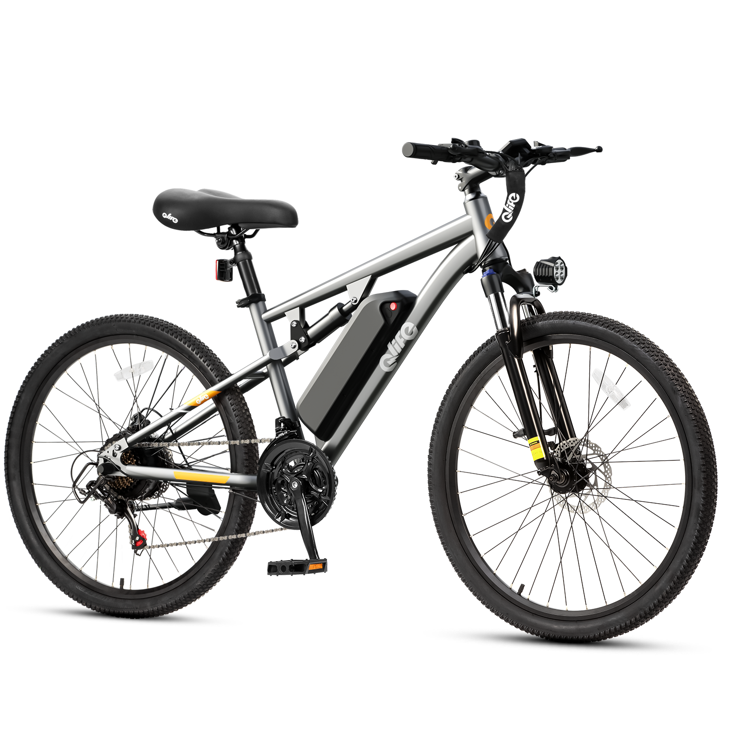 Racer Ultra Step-Over Full Suspension Mountain E-Bike, Peak 1000W Wholesale E-MTB US Warehouse MOQ 1-Qlife Bike Wholesale | US E-Bike Distributor