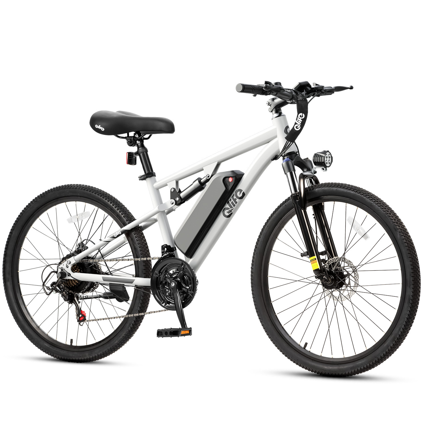 Racer Ultra Step-Over Full Suspension Mountain E-Bike, Peak 1000W Wholesale E-MTB US Warehouse MOQ 1-Qlife Bike Wholesale | US E-Bike Distributor