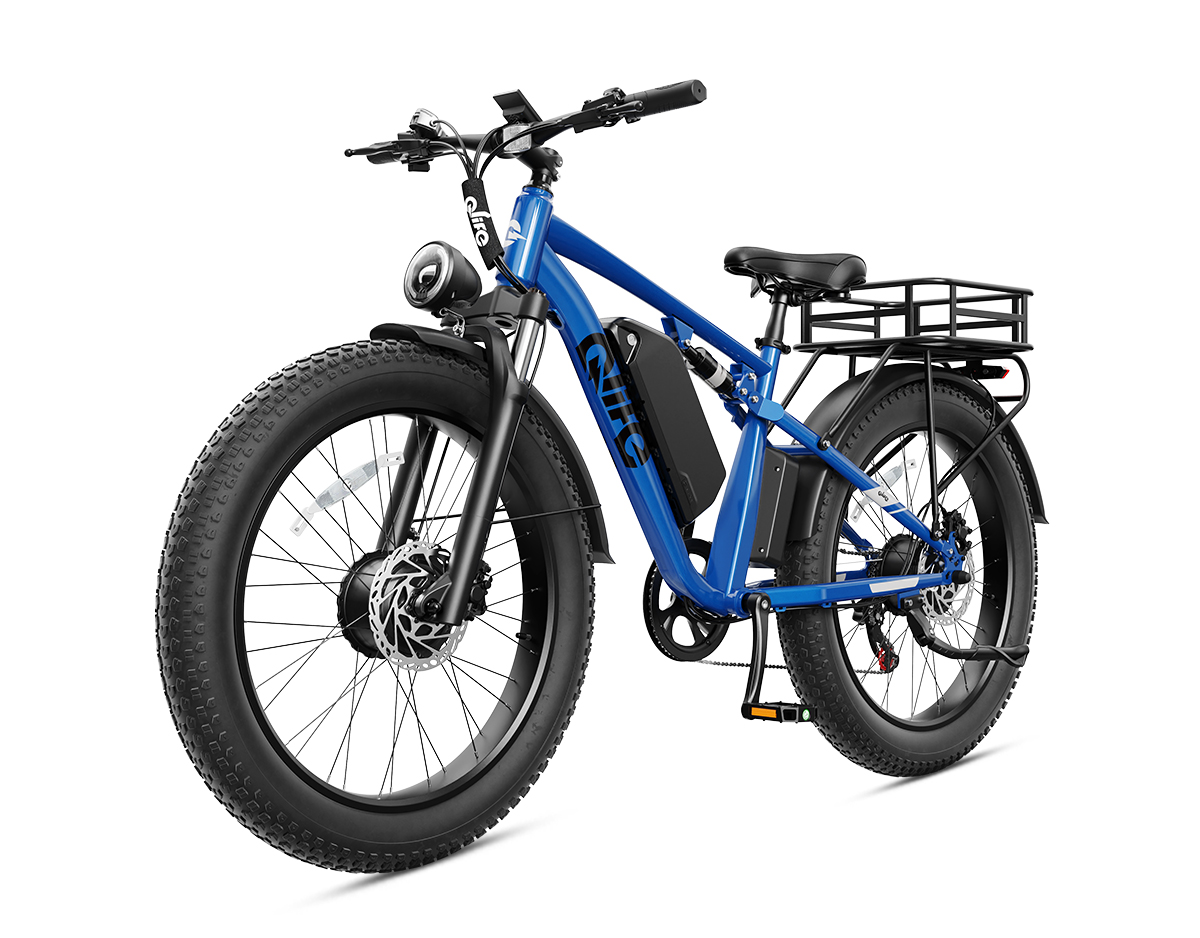Racer Max Dual Motor 26x4.0 Fat Tire Electric Bike, 48V 1000W Peak 2000W Adult All Terrain E-Bike US Wholesale MOQ 1-Qlife Bike Wholesale | US E-Bike Distributor