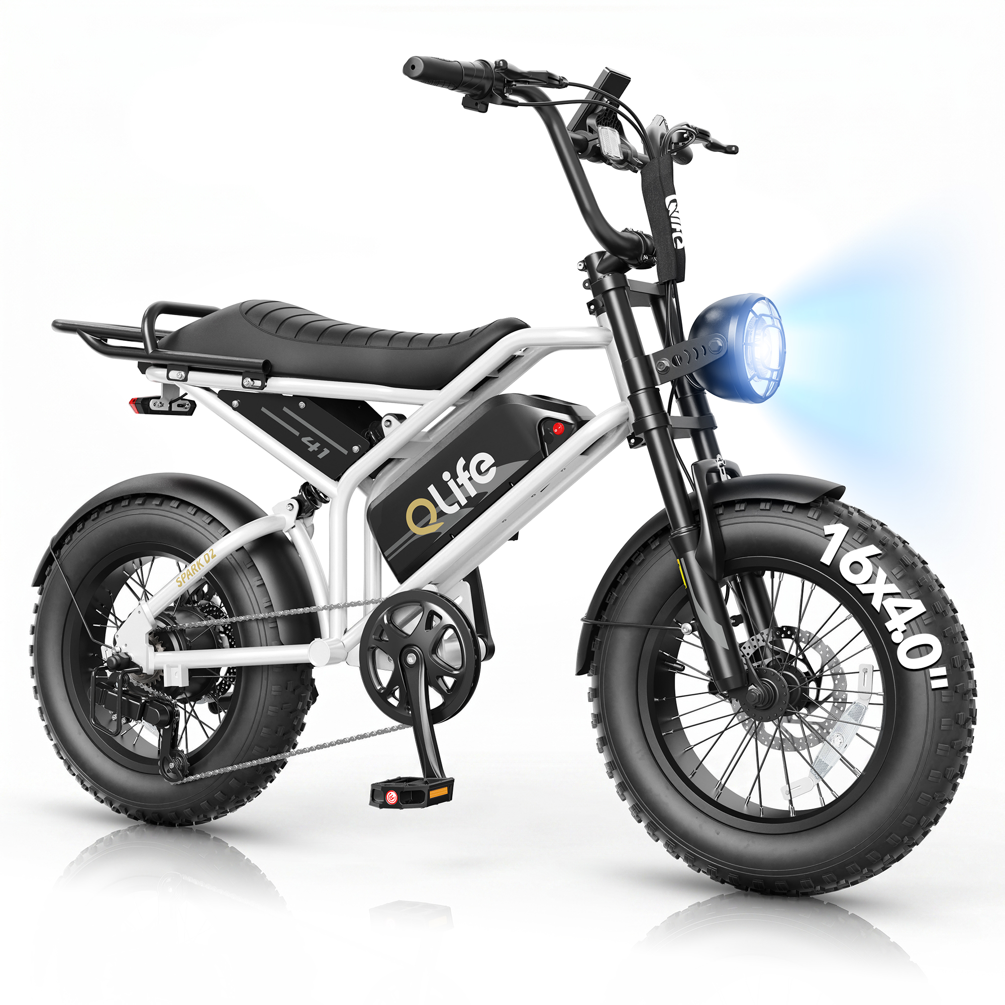 Spark D2 16" Fat Tire Electric Bike, 48V750W Moped Style E-bike for Urban Commuting, US Local Warehouse Wholesale, MOQ 1