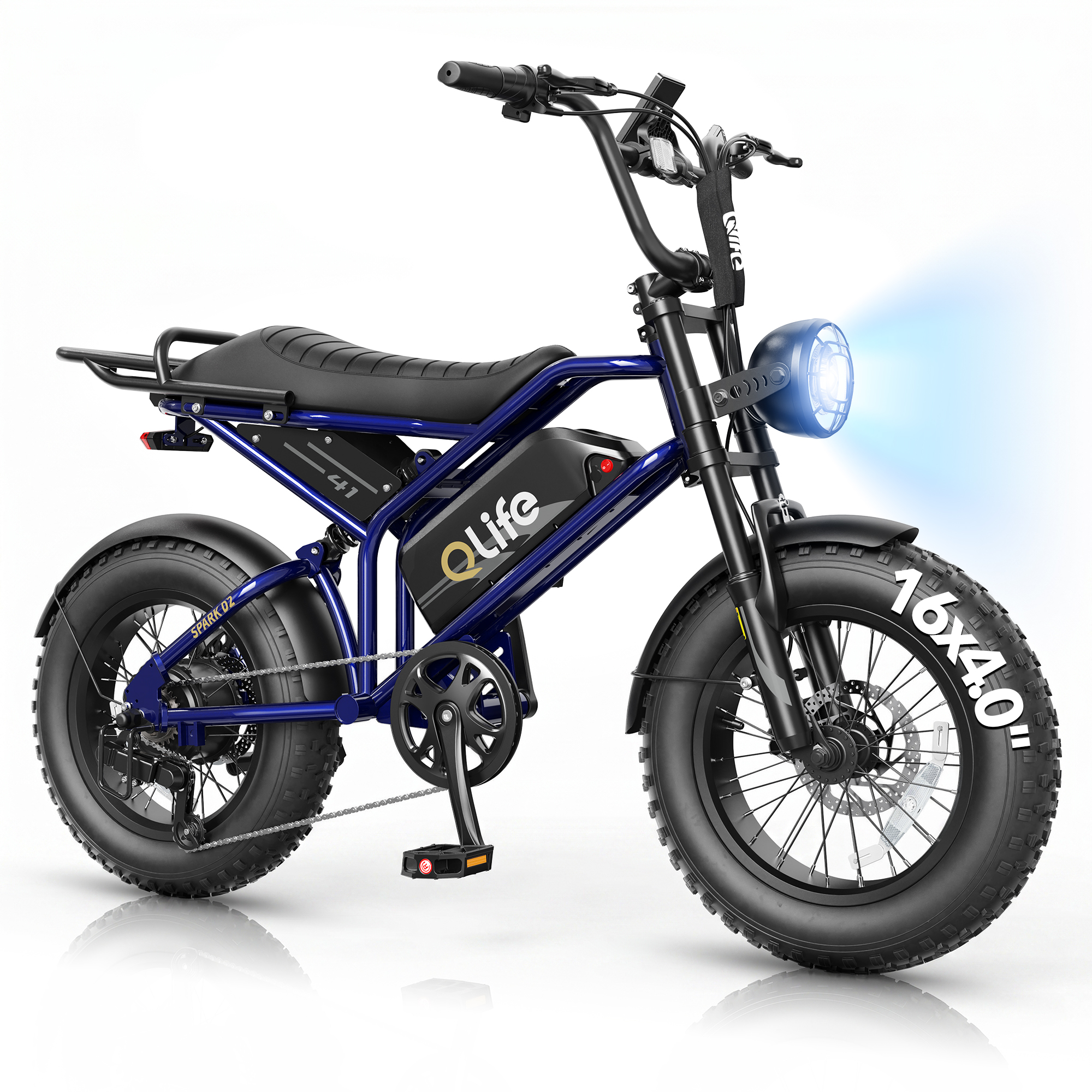Spark D2 16" Fat Tire Electric Bike, 48V750W Moped Style E-bike for Urban Commuting, US Local Warehouse Wholesale, MOQ 1