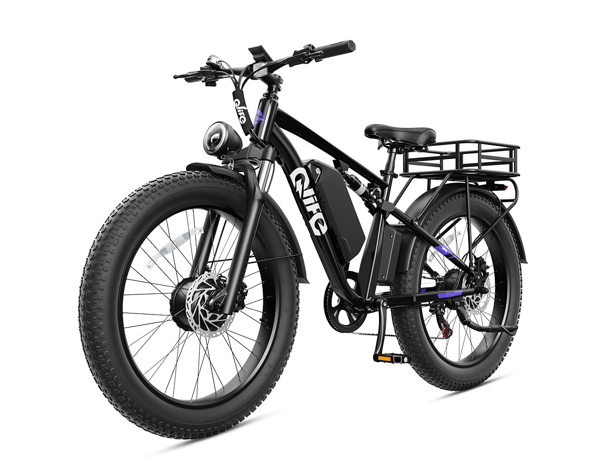 Racer Max Dual Motor 26x4.0 Fat Tire Electric Bike, 48V 1000W Peak 2000W Adult All Terrain E-Bike US Wholesale MOQ 1-Qlife Bike Wholesale | US E-Bike Distributor