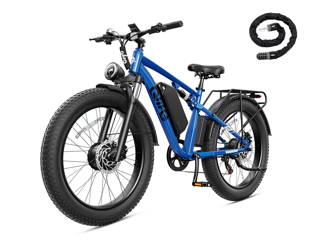 Racer Max Dual Motor 26x4.0 Fat Tire Electric Bike, 48V 1000W Peak 2000W Adult All Terrain E-Bike US Wholesale MOQ 1-Qlife Bike Wholesale | US E-Bike Distributor