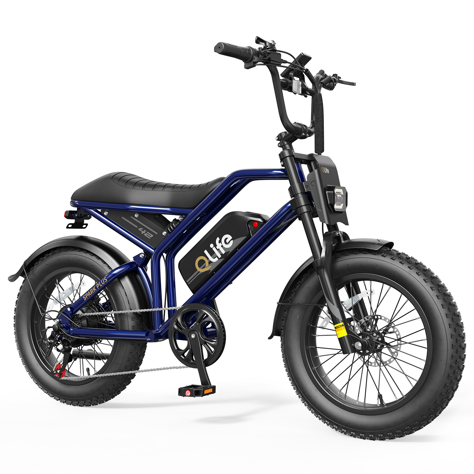 Spark Plus 20x4.0 Fat Tire Moped E-Bike, Peak 2000W Dual Battery Cargo Electric Bike, US Warehouse Wholesale MOQ 1-Qlife Bike Wholesale | US E-Bike Distributor