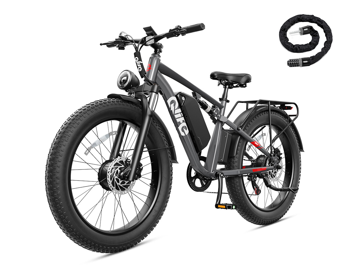 Racer Max Dual Motor 26x4.0 Fat Tire Electric Bike, 48V 1000W Peak 2000W Adult All Terrain E-Bike US Wholesale MOQ 1-Qlife Bike Wholesale | US E-Bike Distributor