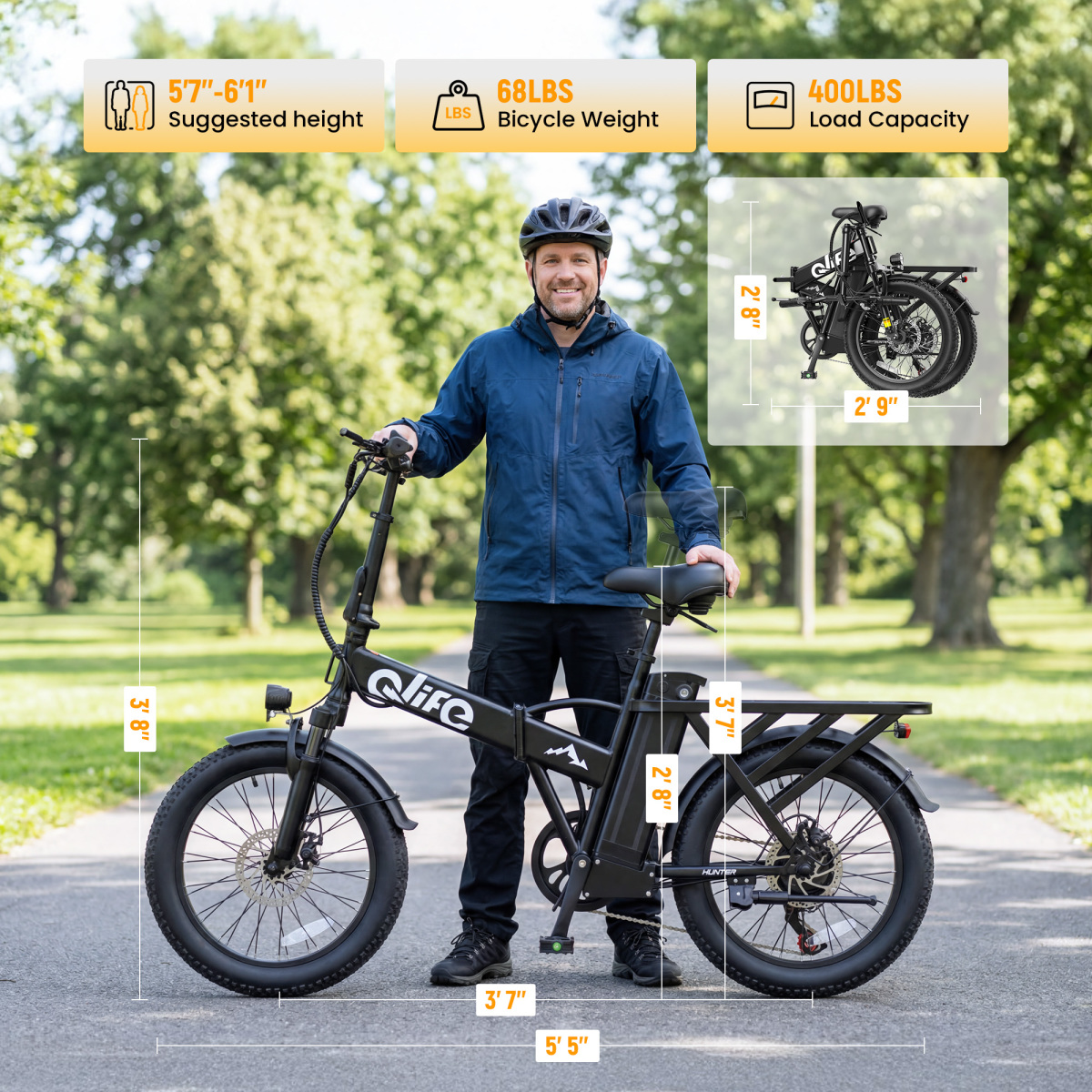 Hunter Folding E-Bike Dimensions and Fit Guide