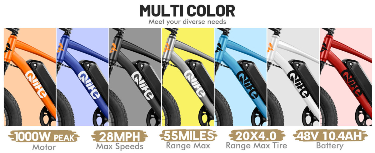 Racer Fat Tire Multi-Color selection and core highlights