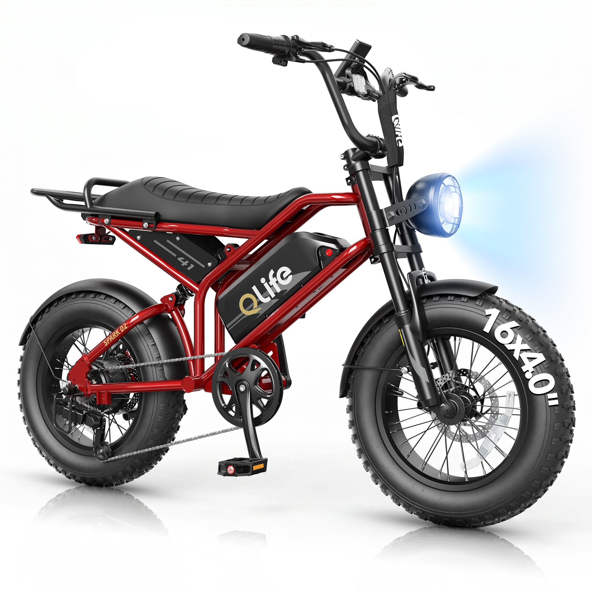 Spark D2 16" Fat Tire Electric Bike, 48V750W Moped Style E-bike for Urban Commuting, US Local Warehouse Wholesale, MOQ 1