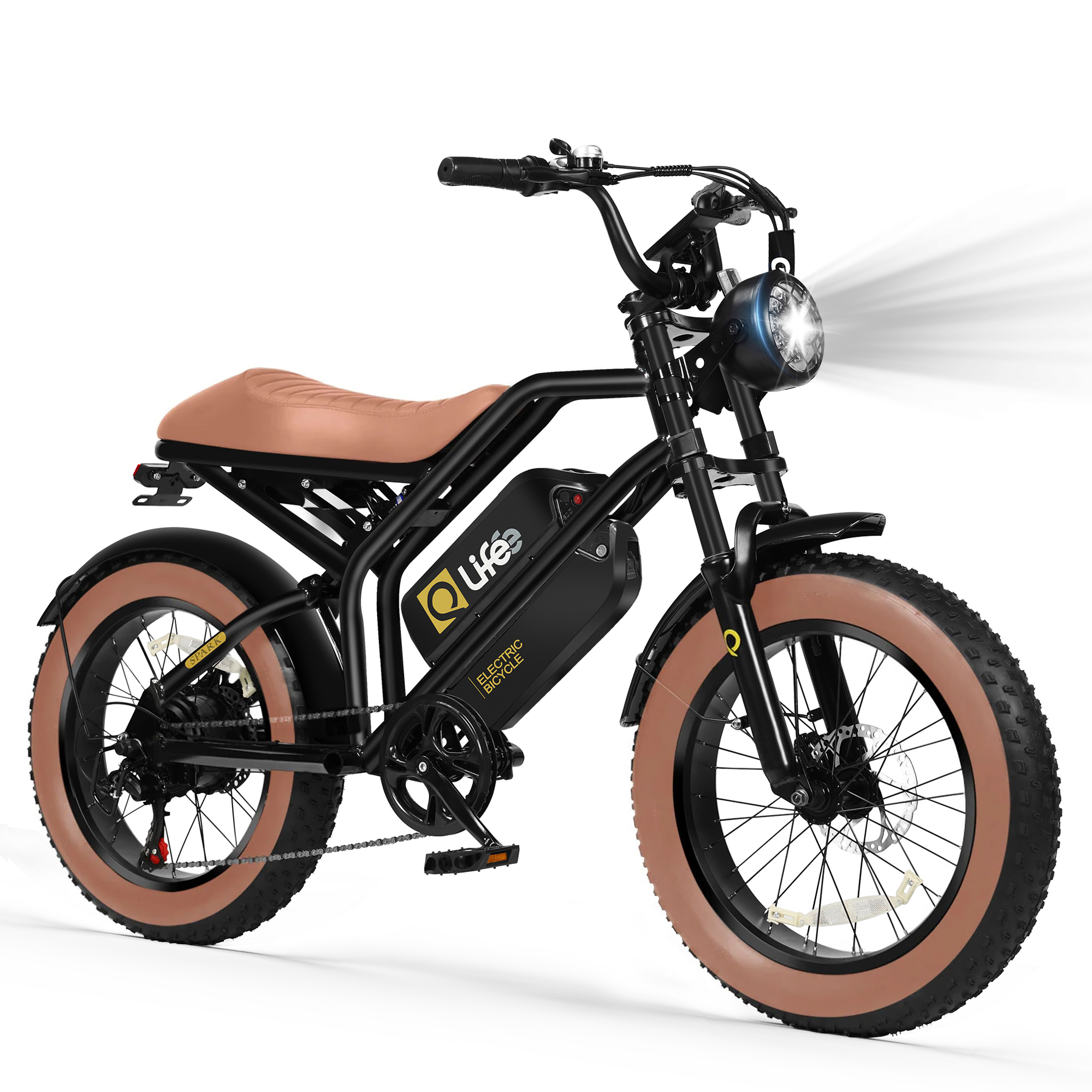Spark Standard 20" Fat Tire E-Bike, 48V750W 7-Speed Electric Bike, Single/Dual Battery Optional, US Wholesale MOQ 1-Qlife Bike Wholesale | US E-Bike Distributor