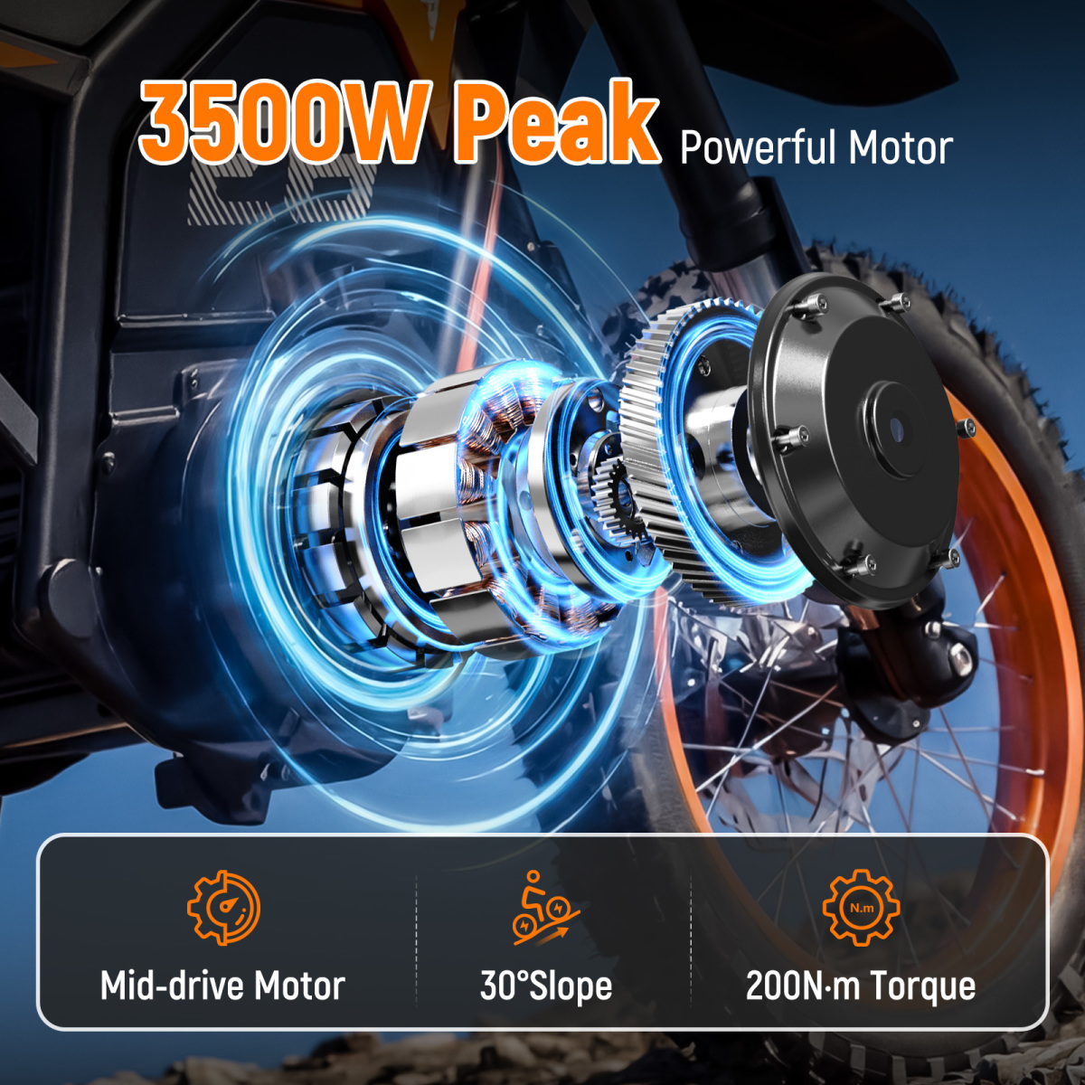 Vela E8 3500W Peak Mid-Drive Motor Tech