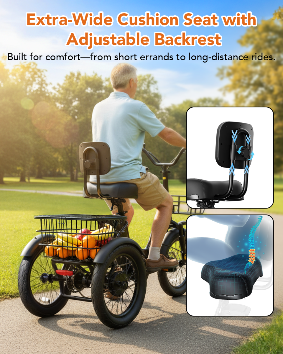Triker 2.0 Extra-Wide Backrest Seat Comfort
