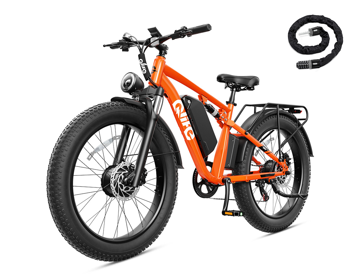 Racer Max Dual Motor 26x4.0 Fat Tire Electric Bike, 48V 1000W Peak 2000W Adult All Terrain E-Bike US Wholesale MOQ 1-Qlife Bike Wholesale | US E-Bike Distributor