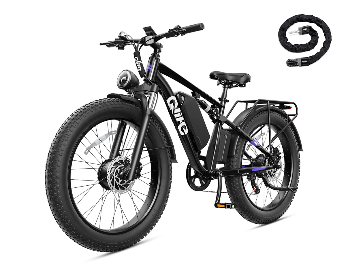 Racer Max Dual Motor 26x4.0 Fat Tire Electric Bike, 48V 1000W Peak 2000W Adult All Terrain E-Bike US Wholesale MOQ 1-Qlife Bike Wholesale | US E-Bike Distributor