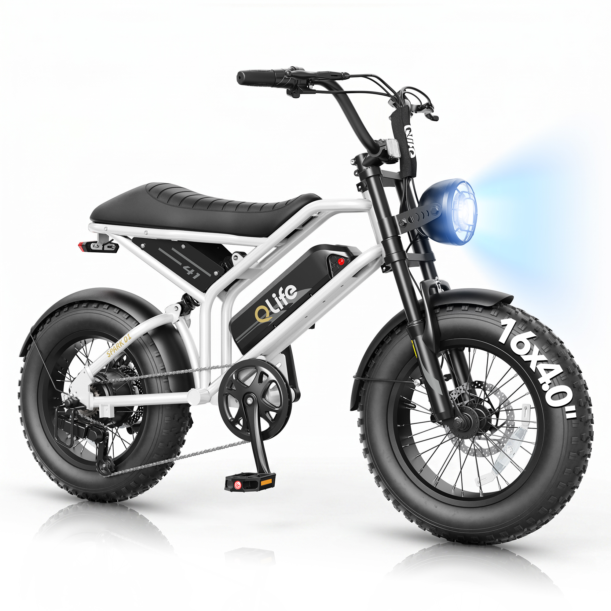 Qlife Spark D1 (EB41) Utility Fat Tire Electric Bike - 500W Motor & 48V 13Ah Battery