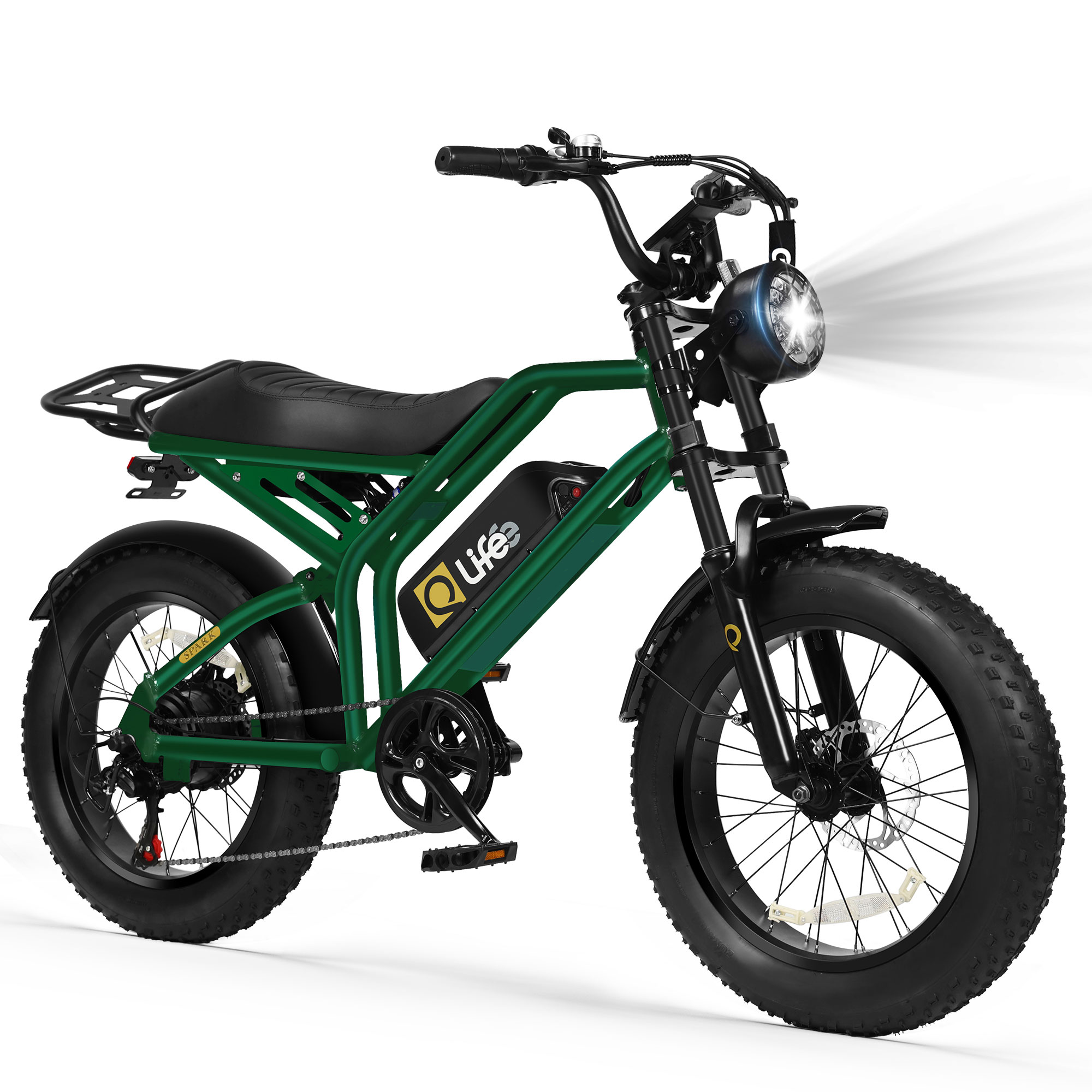 Spark Standard 20" Fat Tire E-Bike, 48V750W 7-Speed Electric Bike, Single/Dual Battery Optional, US Wholesale MOQ 1-Qlife Bike Wholesale | US E-Bike Distributor