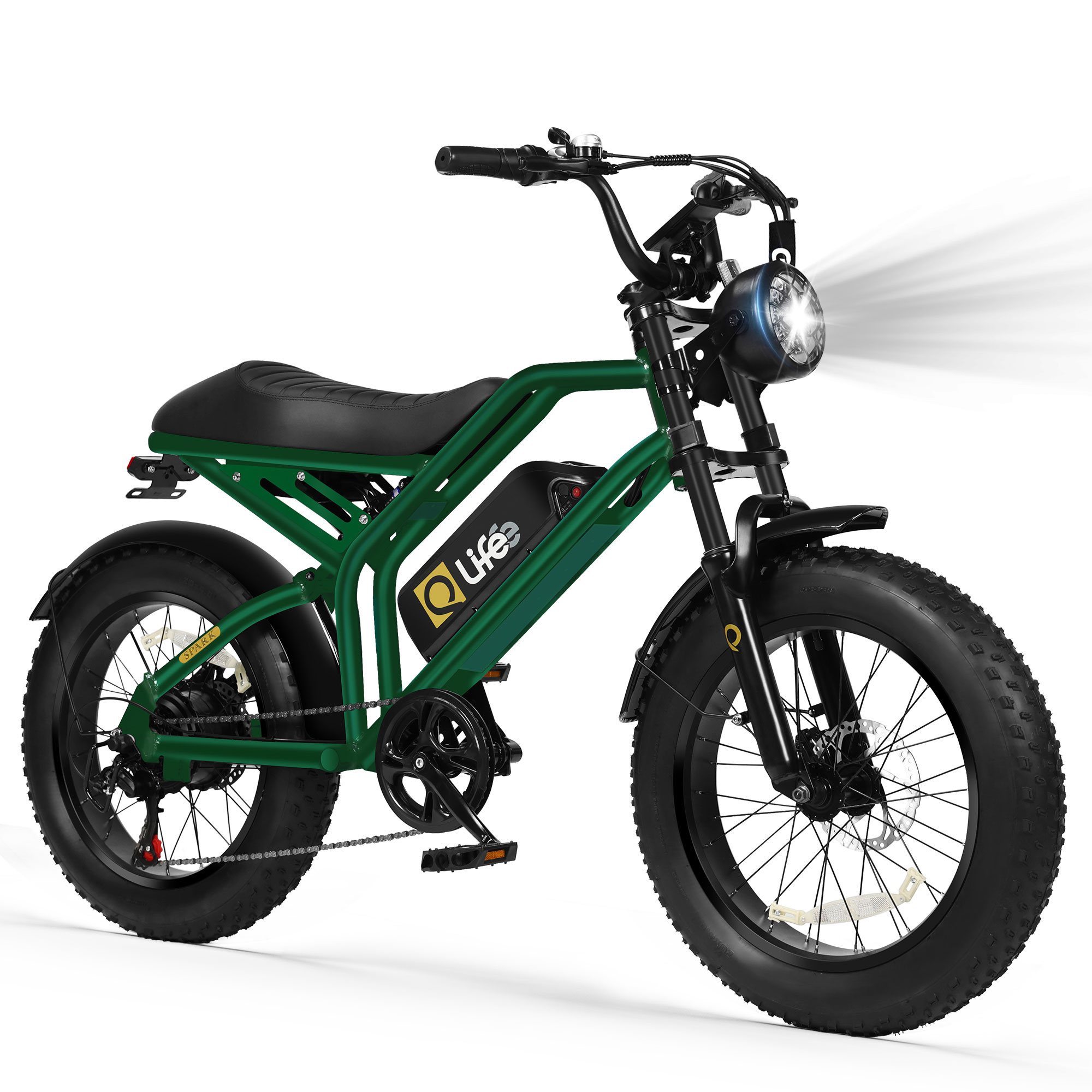 Spark Standard 20" Fat Tire E-Bike, 48V750W 7-Speed Electric Bike, Single/Dual Battery Optional, US Wholesale MOQ 1-Qlife Bike Wholesale | US E-Bike Distributor
