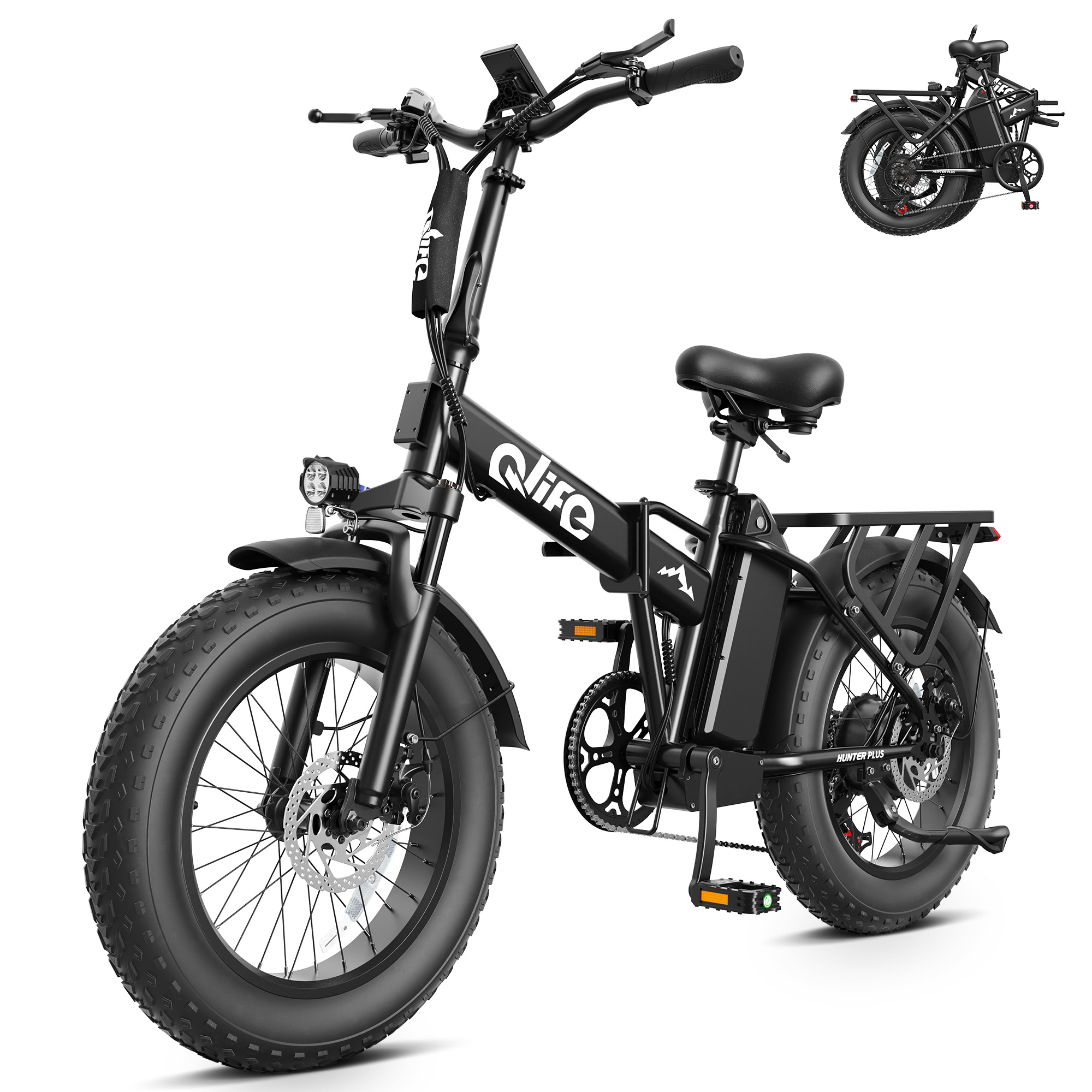 HUNTER PLUS (EB27Plus) 20" Folding Fat Tire Electric Bike - 48V 20Ah Long Range & 1500W Peak Motor