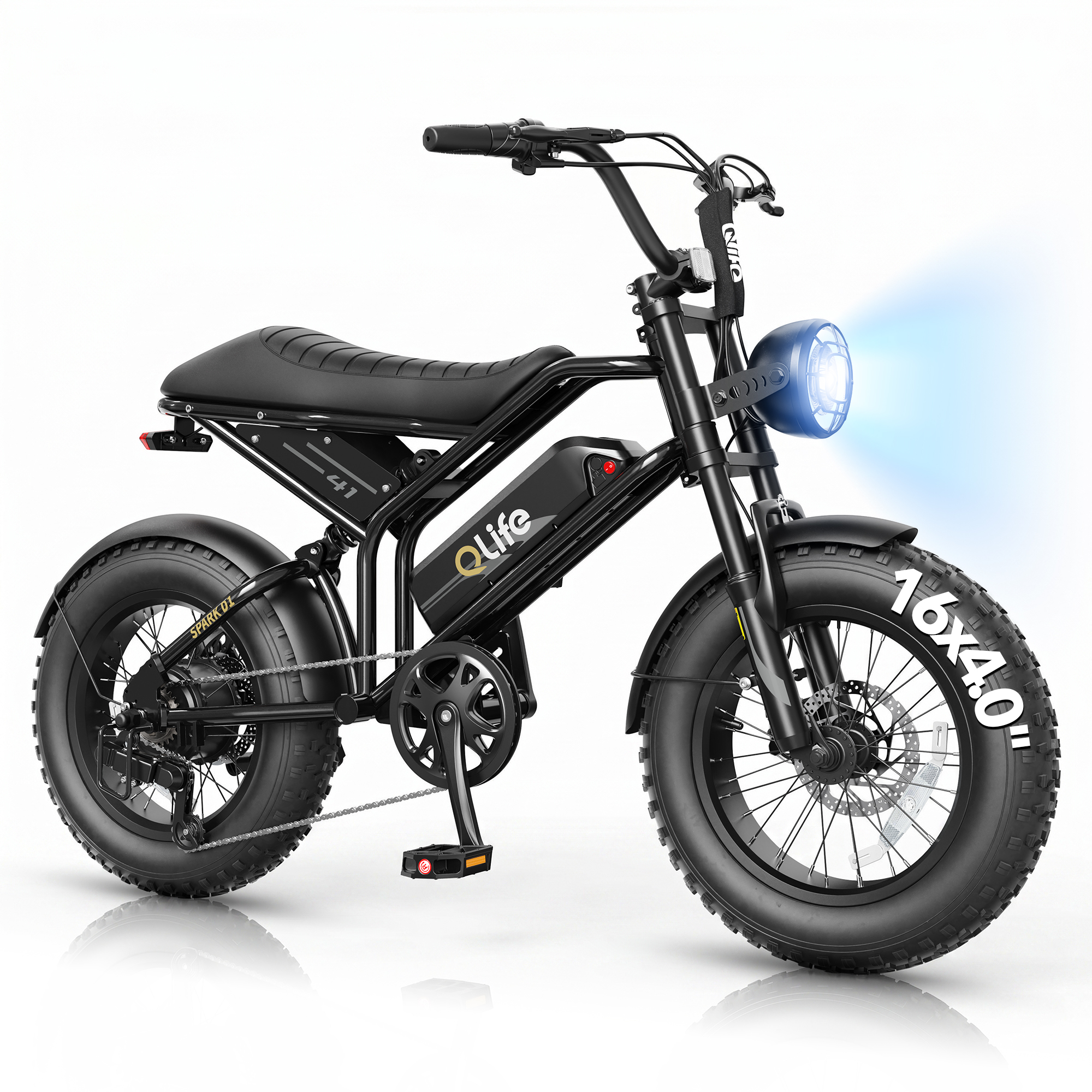 Qlife Spark D1 (EB41) Utility Fat Tire Electric Bike - 500W Motor & 48V 13Ah Battery