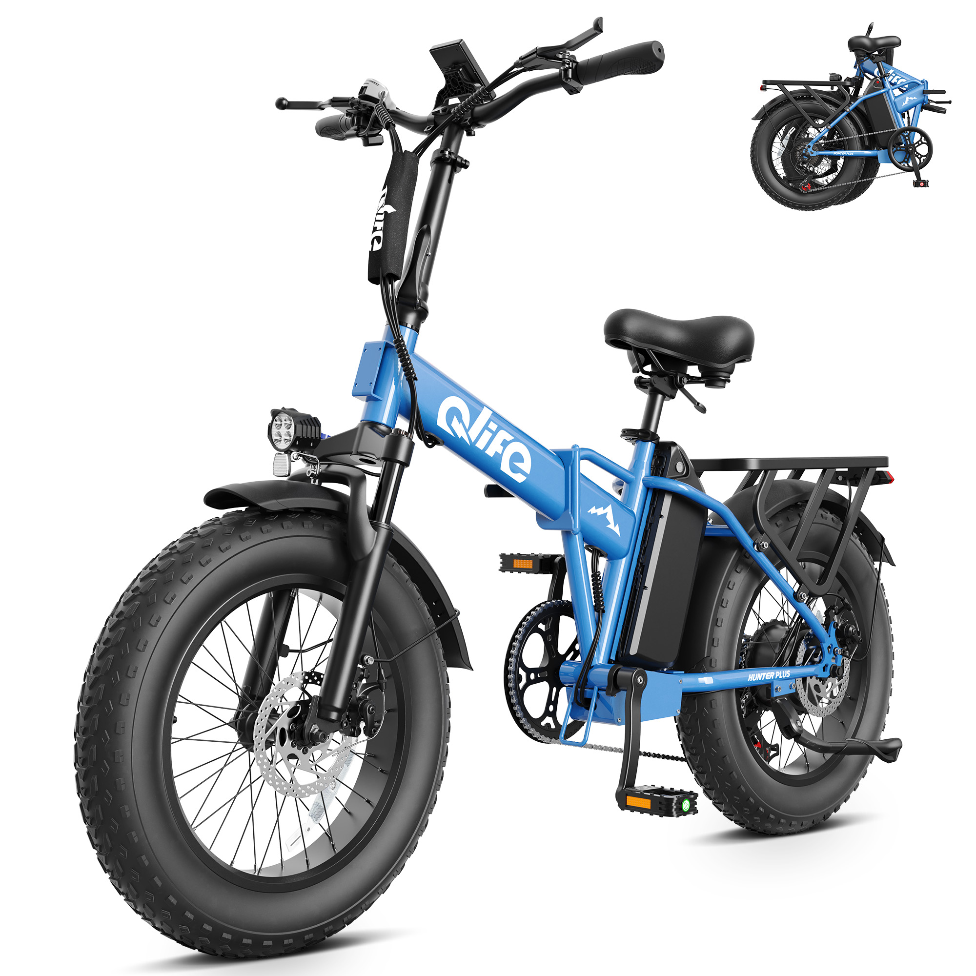 HUNTER PLUS (EB27Plus) 20" Folding Fat Tire Electric Bike - 48V 20Ah Long Range & 1500W Peak Motor
