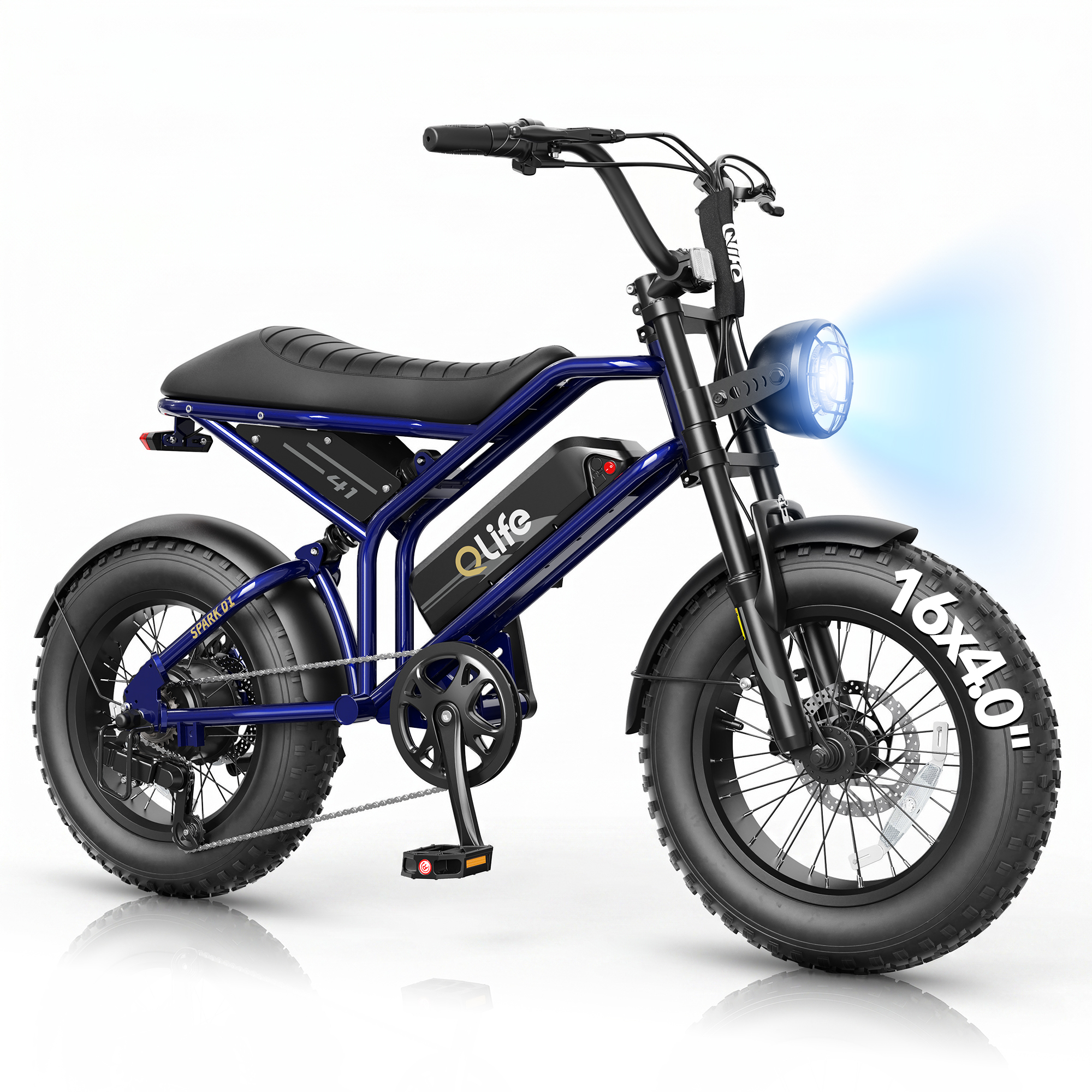 Qlife Spark D1 (EB41) Utility Fat Tire Electric Bike - 500W Motor & 48V 13Ah Battery