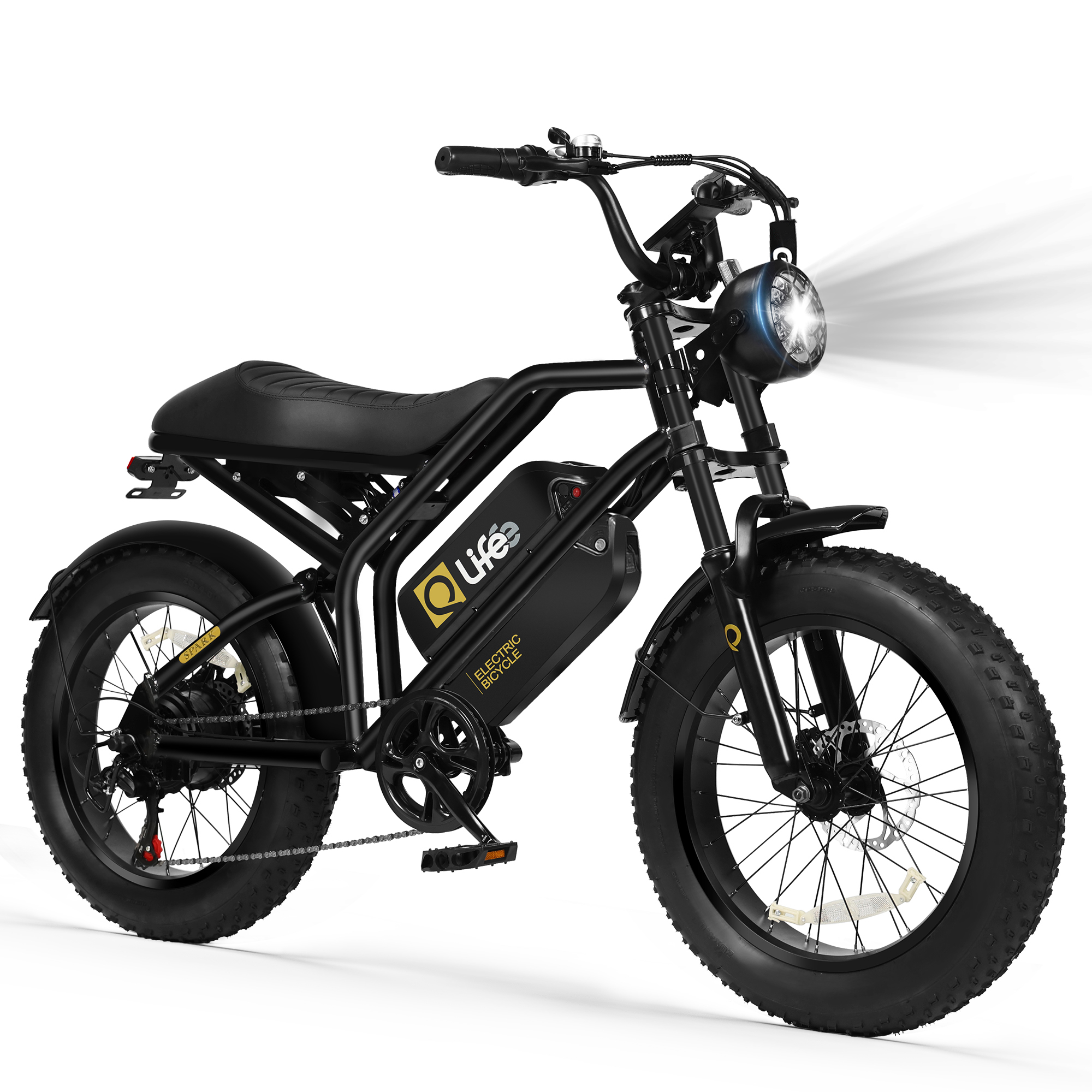 Spark Standard 20" Fat Tire E-Bike, 48V750W 7-Speed Electric Bike, Single/Dual Battery Optional, US Wholesale MOQ 1-Qlife Bike Wholesale | US E-Bike Distributor