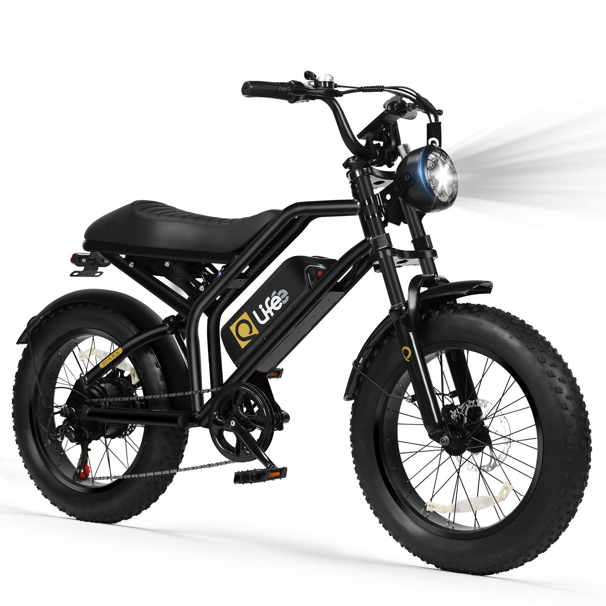 Spark Standard 20" Fat Tire E-Bike, 48V750W 7-Speed Electric Bike, Single/Dual Battery Optional, US Wholesale MOQ 1-Qlife Bike Wholesale | US E-Bike Distributor