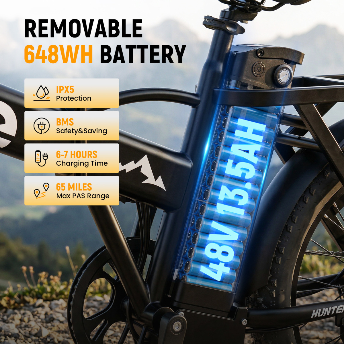 Hunter Removable 48V 13.5Ah Battery Pack