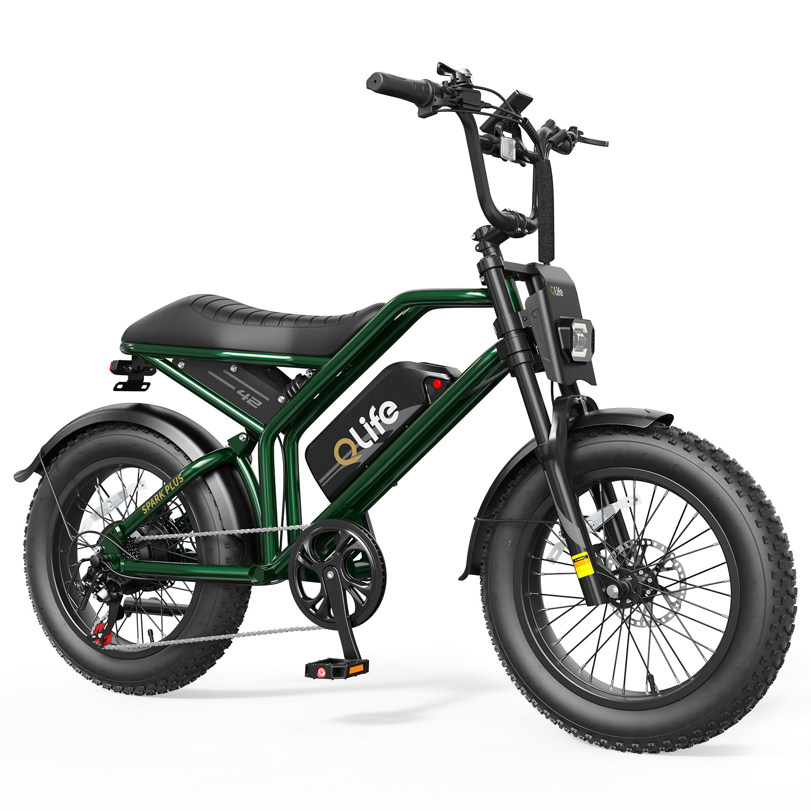 Spark Plus 20x4.0 Fat Tire Moped E-Bike, Peak 2000W Dual Battery Cargo Electric Bike, US Warehouse Wholesale MOQ 1-Qlife Bike Wholesale | US E-Bike Distributor