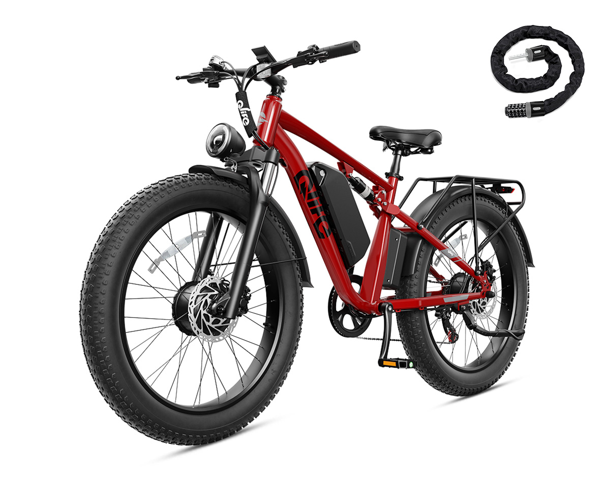 Racer Max Dual Motor 26x4.0 Fat Tire Electric Bike, 48V 1000W Peak 2000W Adult All Terrain E-Bike US Wholesale MOQ 1-Qlife Bike Wholesale | US E-Bike Distributor