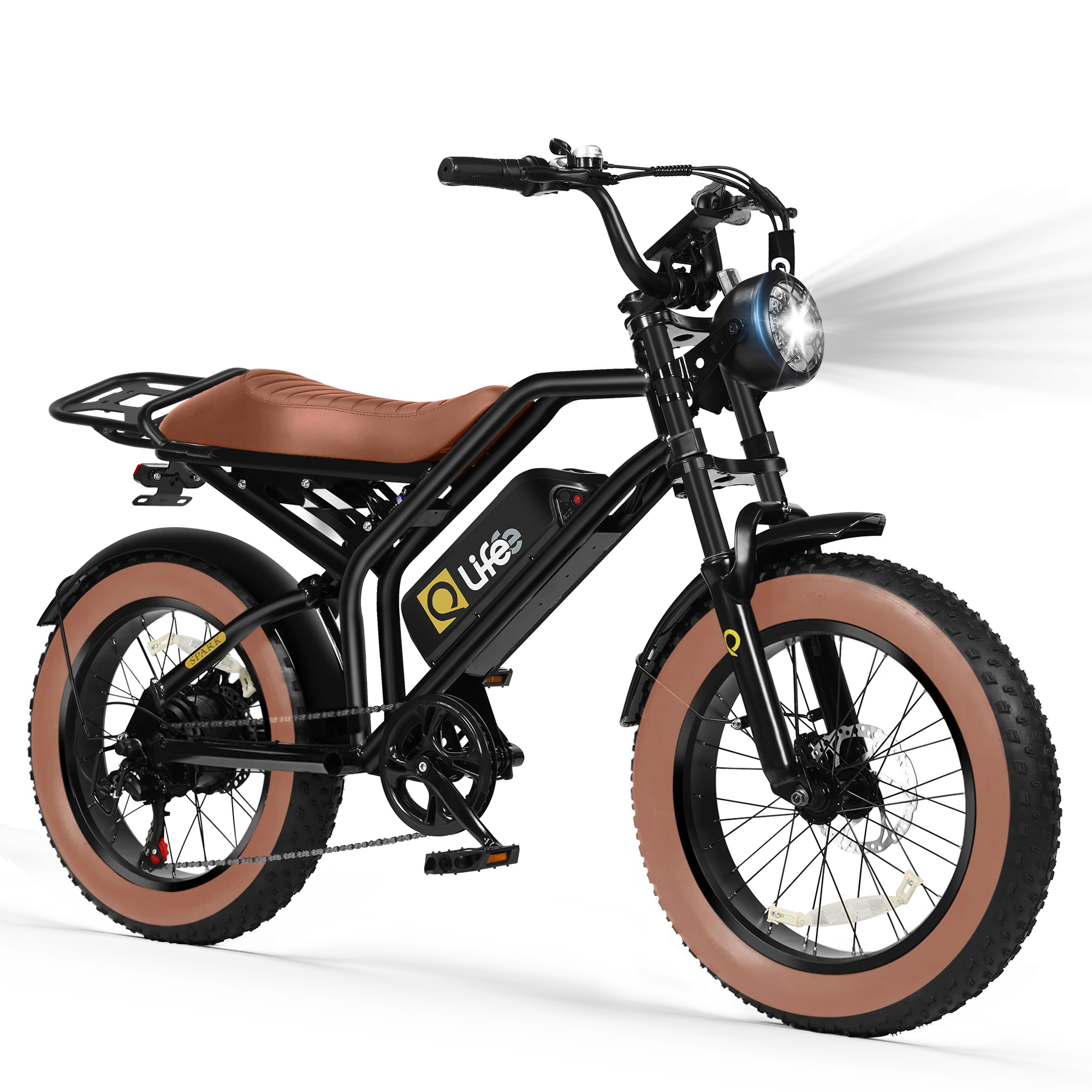 Spark Standard 20" Fat Tire E-Bike, 48V750W 7-Speed Electric Bike, Single/Dual Battery Optional, US Wholesale MOQ 1-Qlife Bike Wholesale | US E-Bike Distributor