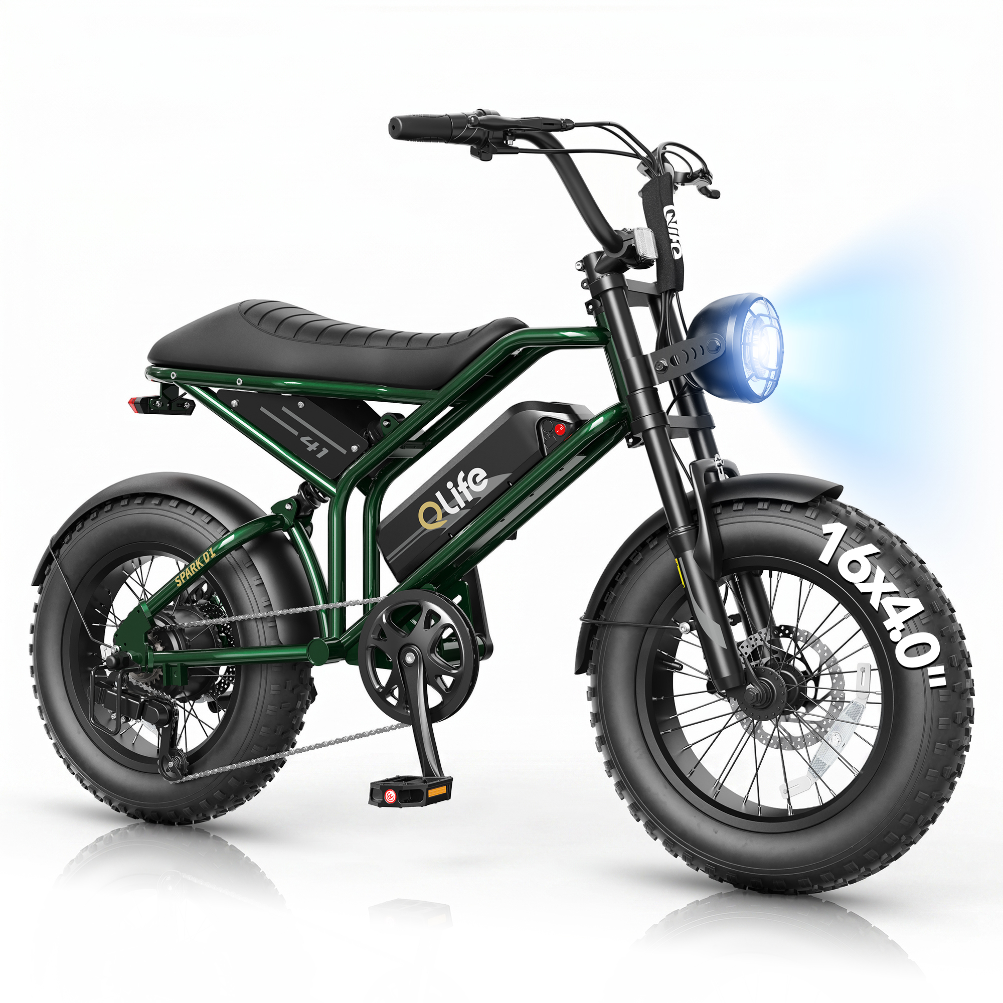 Qlife Spark D1 (EB41) Utility Fat Tire Electric Bike - 500W Motor & 48V 13Ah Battery