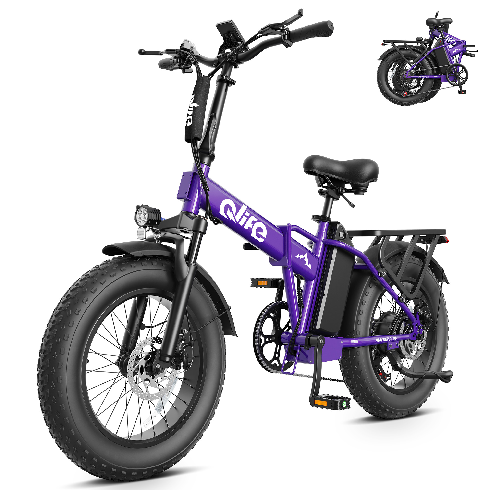 HUNTER PLUS (EB27Plus) 20" Folding Fat Tire Electric Bike - 48V 20Ah Long Range & 1500W Peak Motor