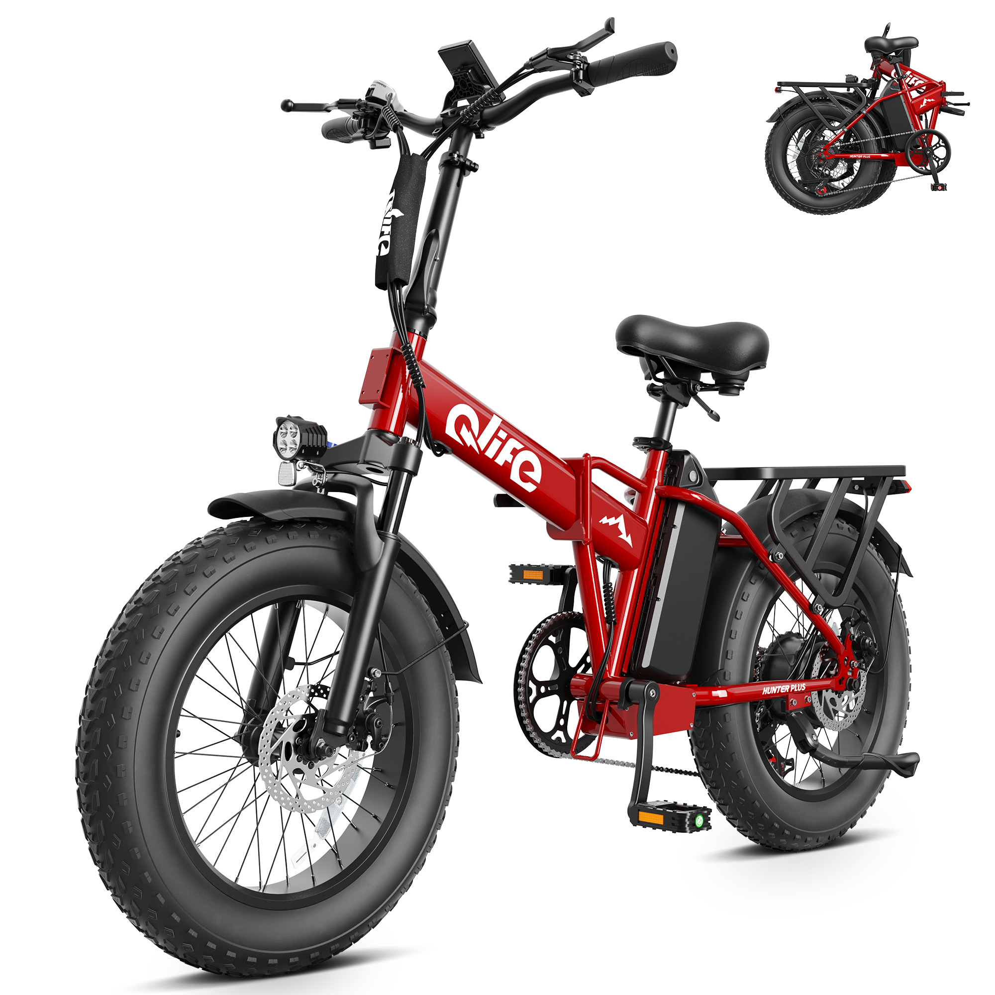 HUNTER PLUS (EB27Plus) 20" Folding Fat Tire Electric Bike - 48V 20Ah Long Range & 1500W Peak Motor