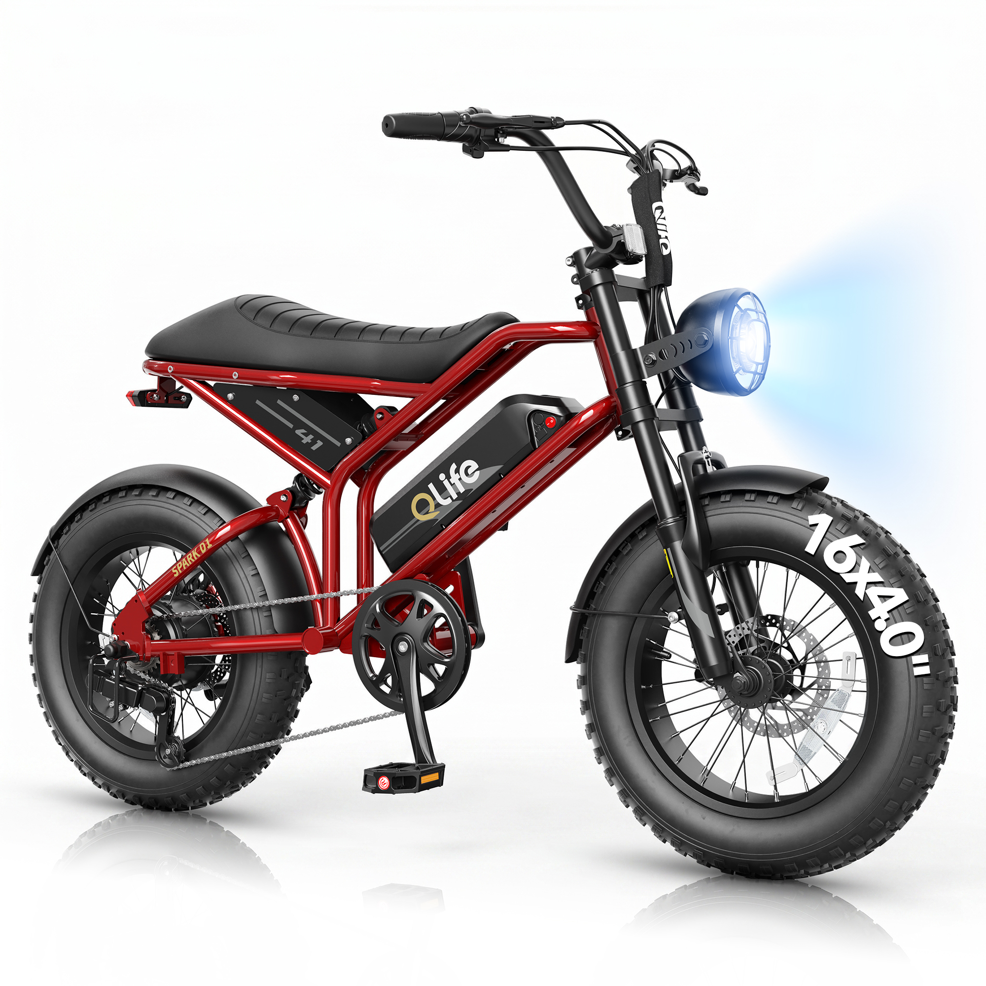 Qlife Spark D1 (EB41) Utility Fat Tire Electric Bike - 500W Motor & 48V 13Ah Battery
