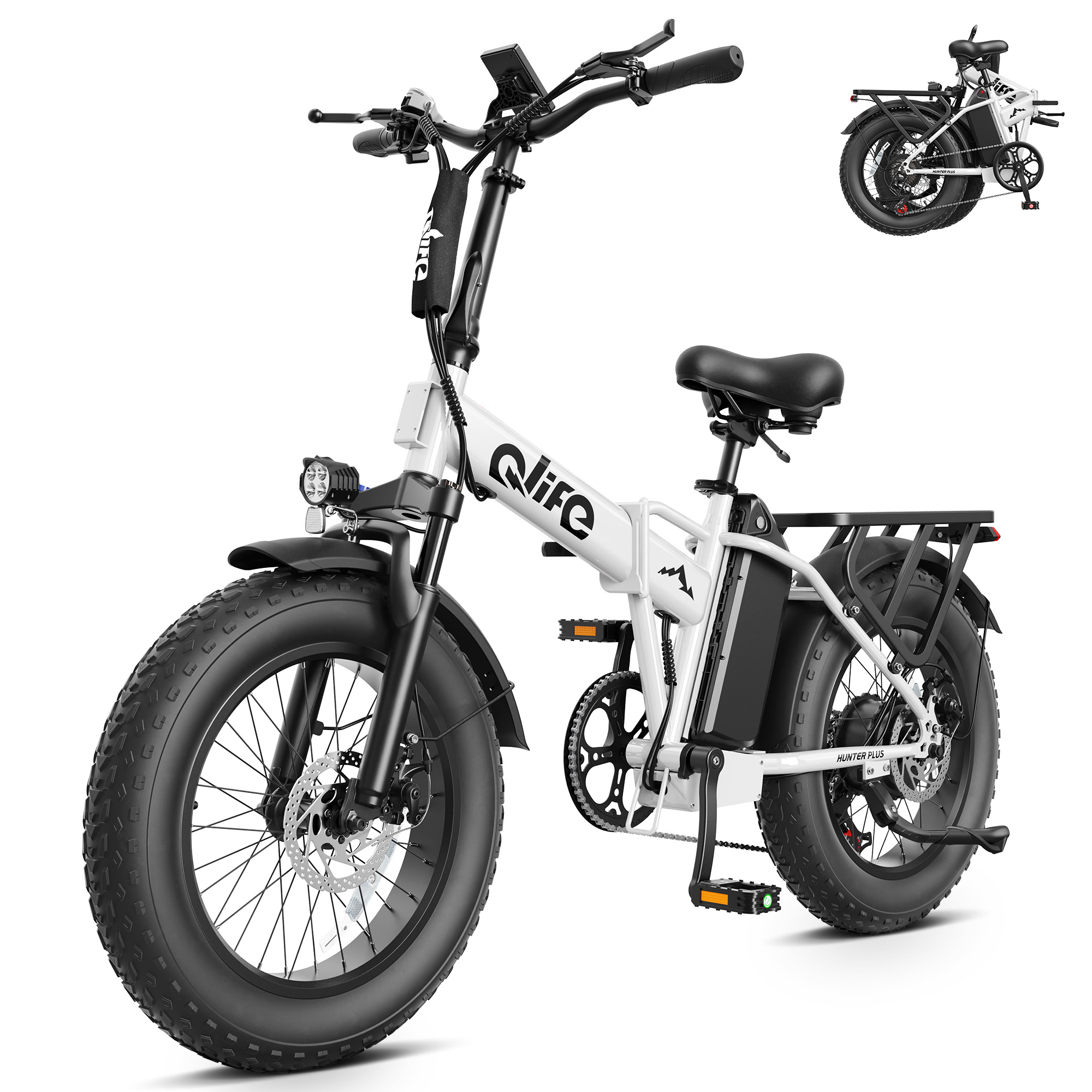 HUNTER PLUS (EB27Plus) 20" Folding Fat Tire Electric Bike - 48V 20Ah Long Range & 1500W Peak Motor