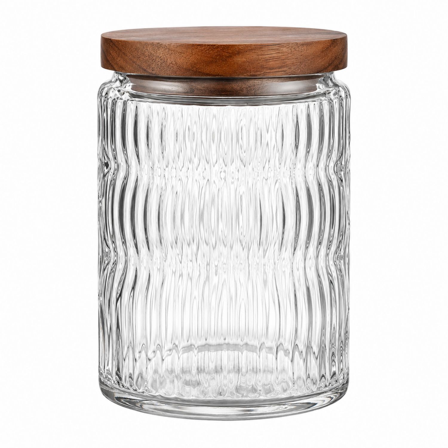 Tarro de Vidrio Transparente con Tapa de Madera 1000ml-kasanest