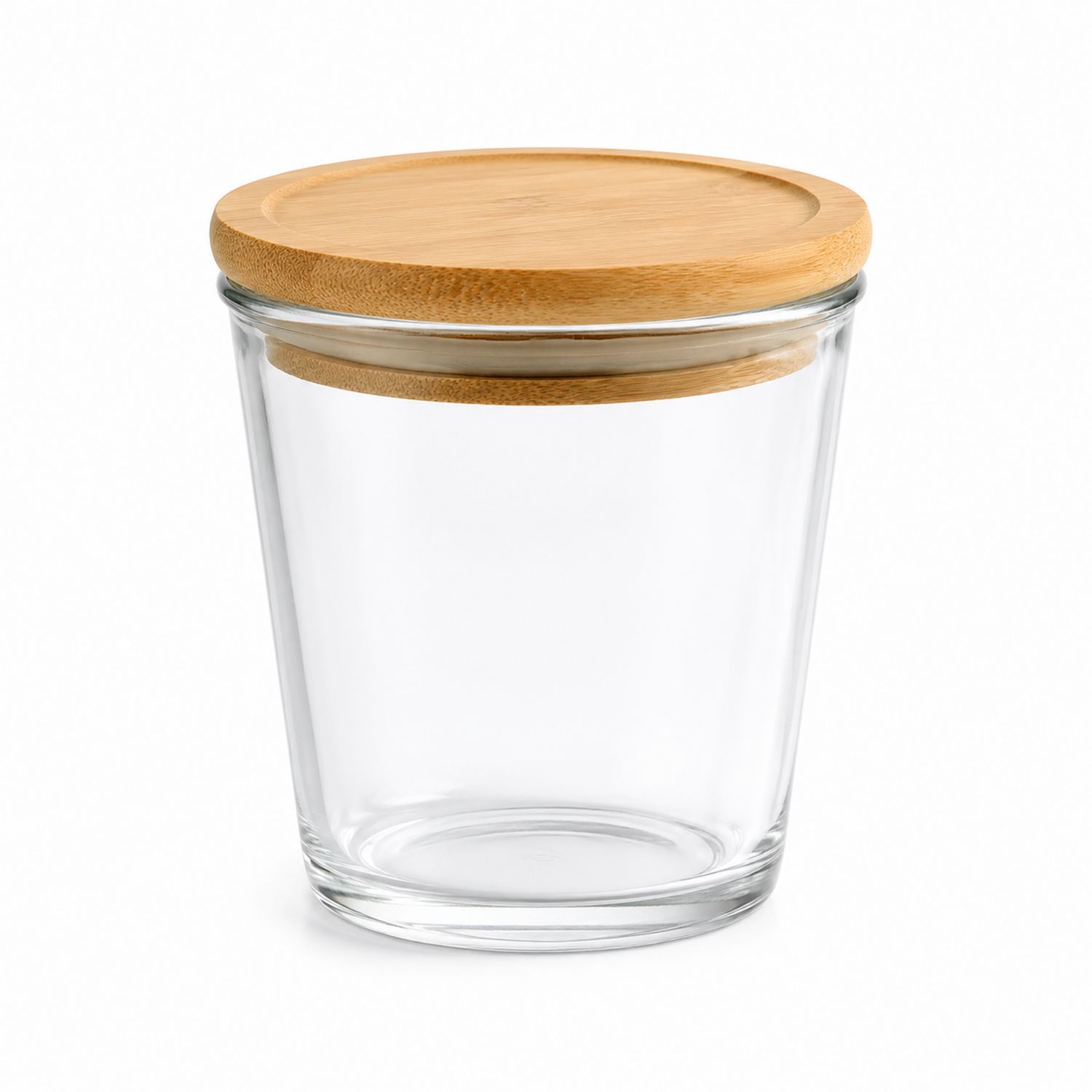 Tarro de Vidrio con Tapa de Bambú 500ml Transparente-kasanest