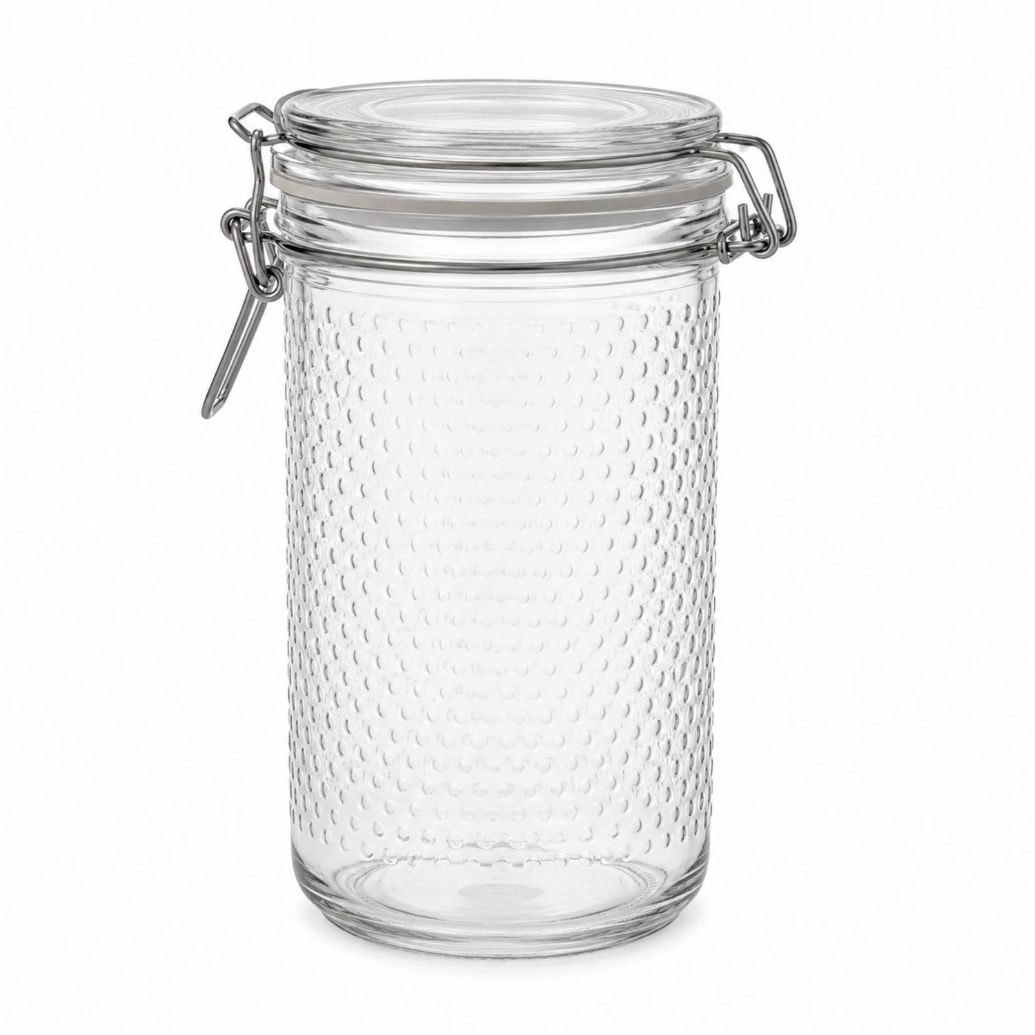 Tarro de Vidrio Hermético con Relieve Transparente 1000 ml-kasanest