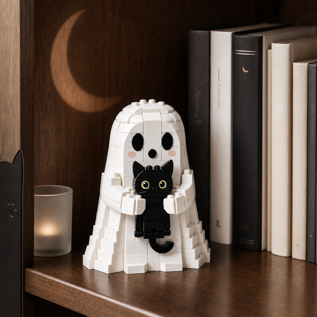 👻 Halloween 2026 Limited Edition – Baustein-Set „Geist umarmt schwarze Katze“