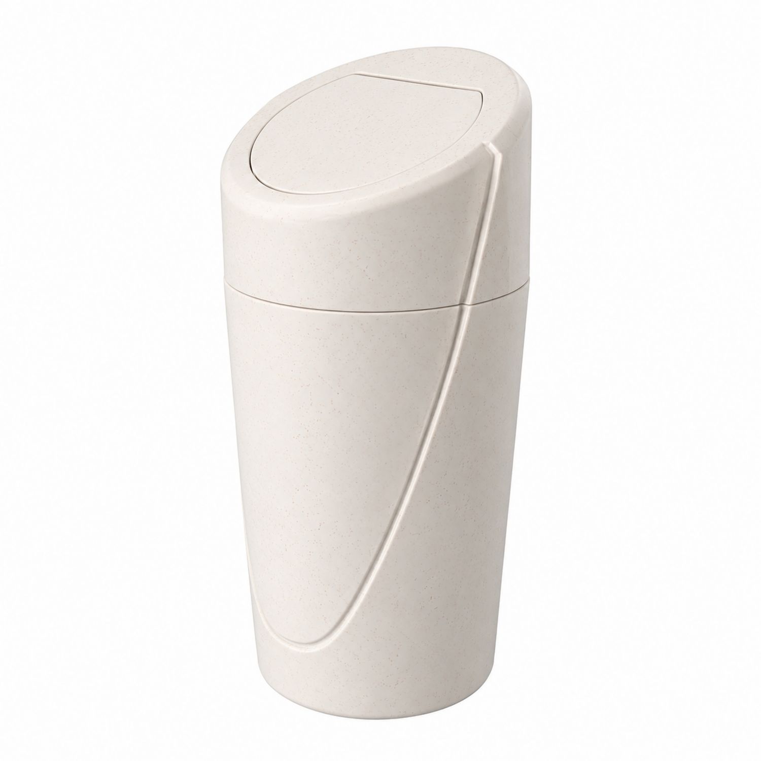 Mini Pattumiera da Scrivania Beige 5L con Coperchio a Ribalta
