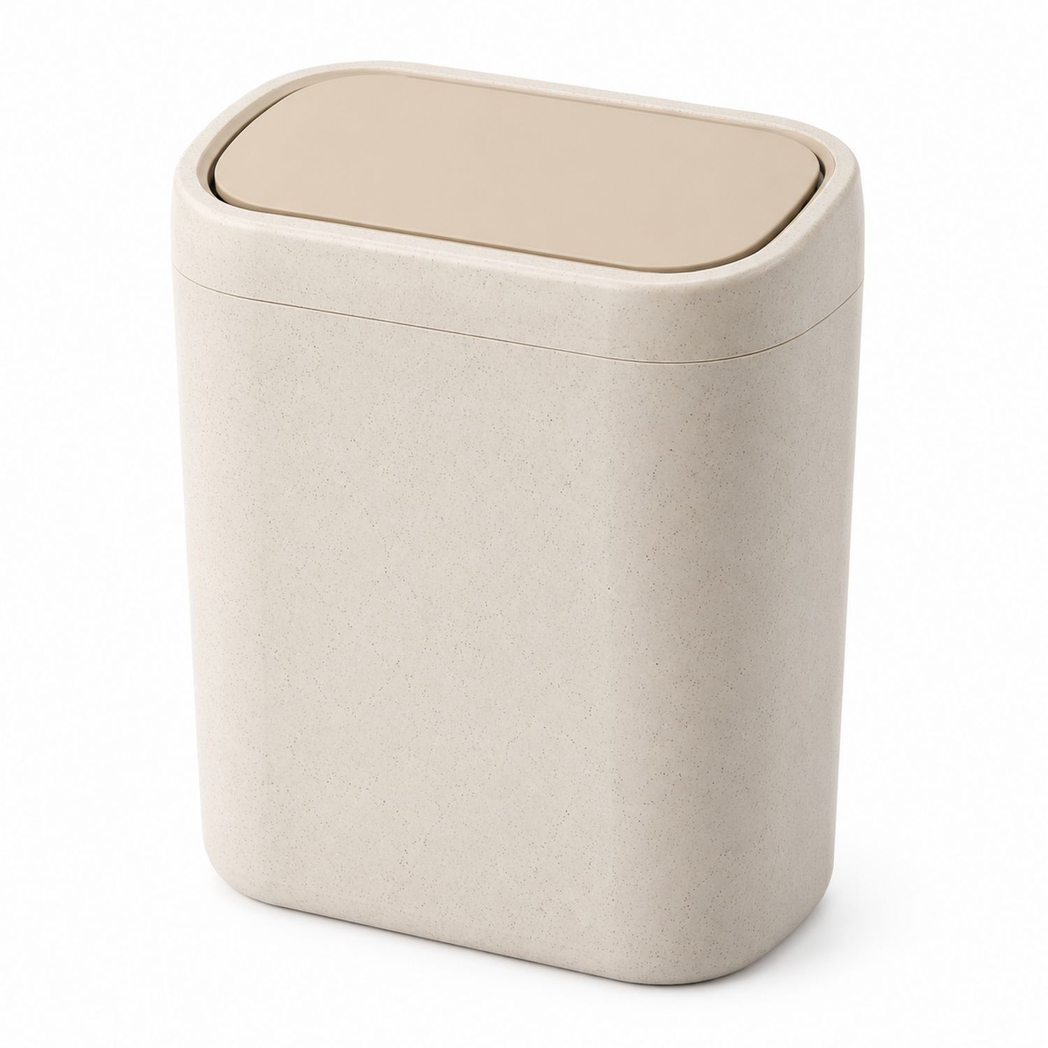 Pattumiera da Interni Beige con Coperchio a Ribalta