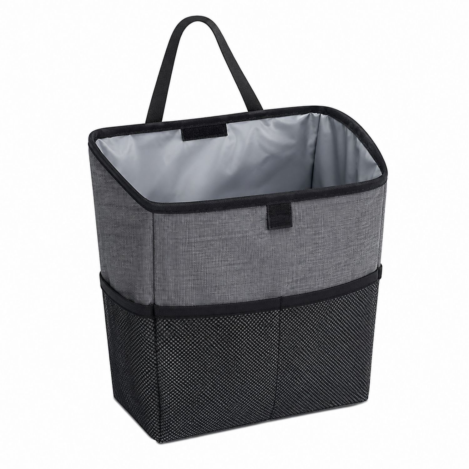 Pattumiera Appendibile per Auto 10L Grigio e Nero