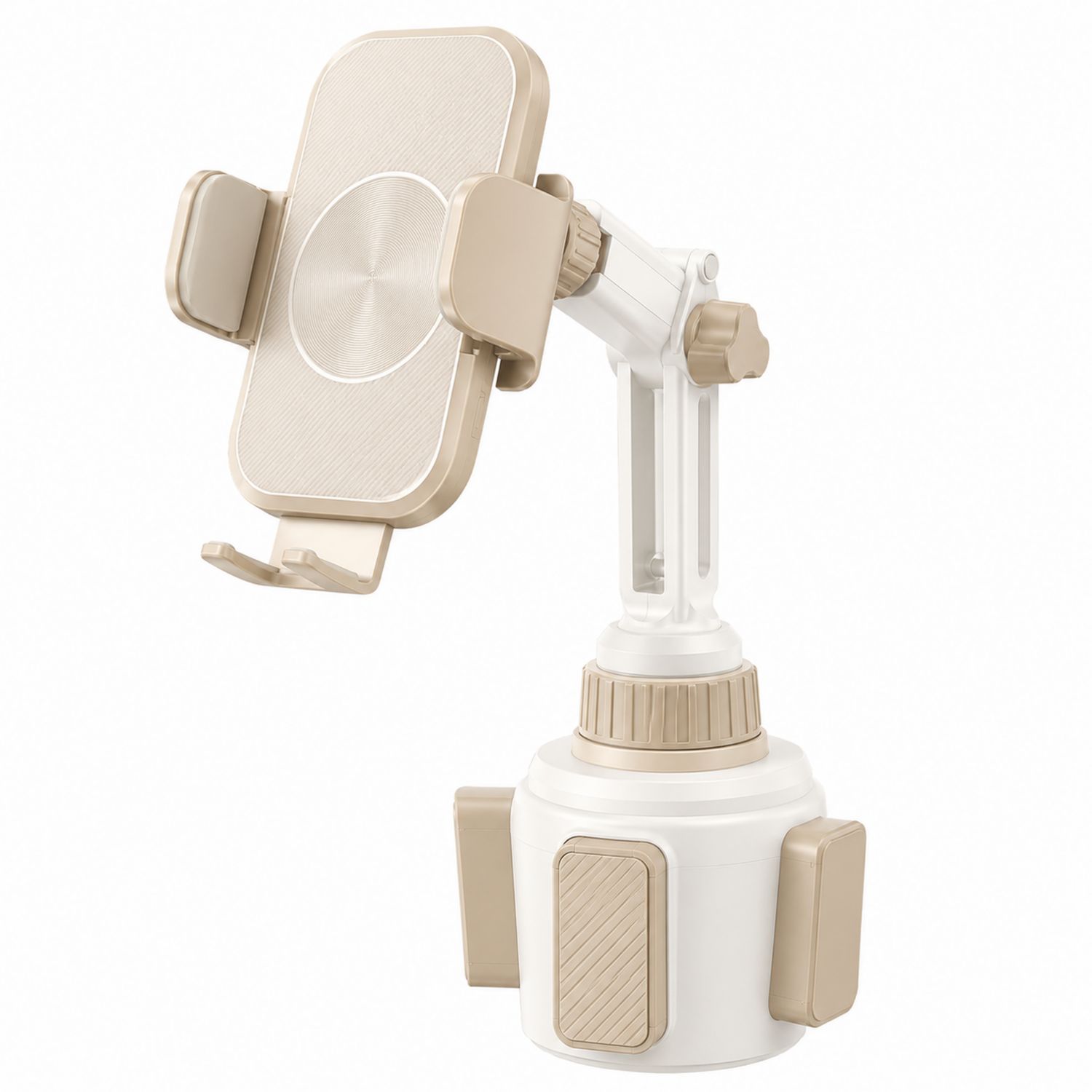 Supporto per Telefono Auto Regolabile con Ventosa Oro Beige