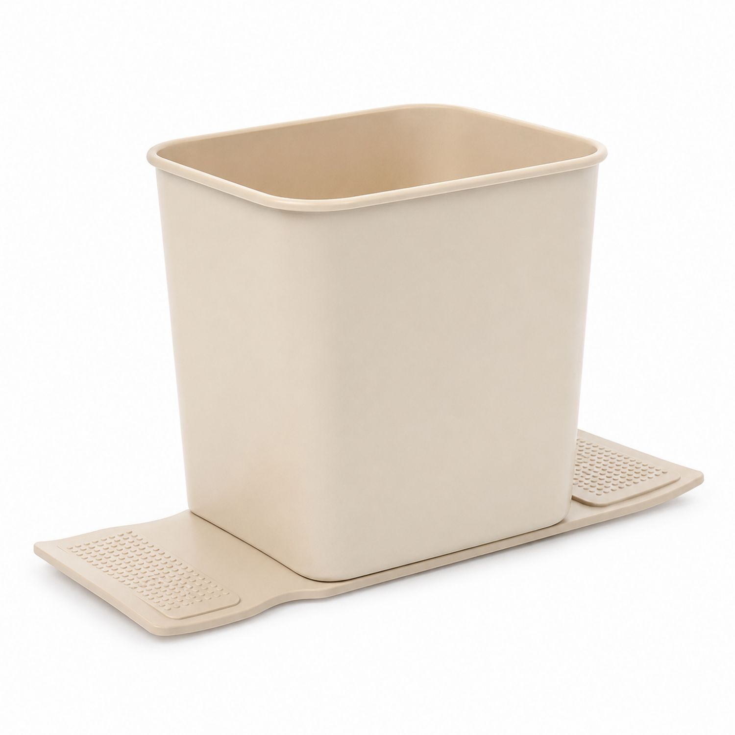 Pattumiera Beige con Vassoio Antiscivolo, 10L