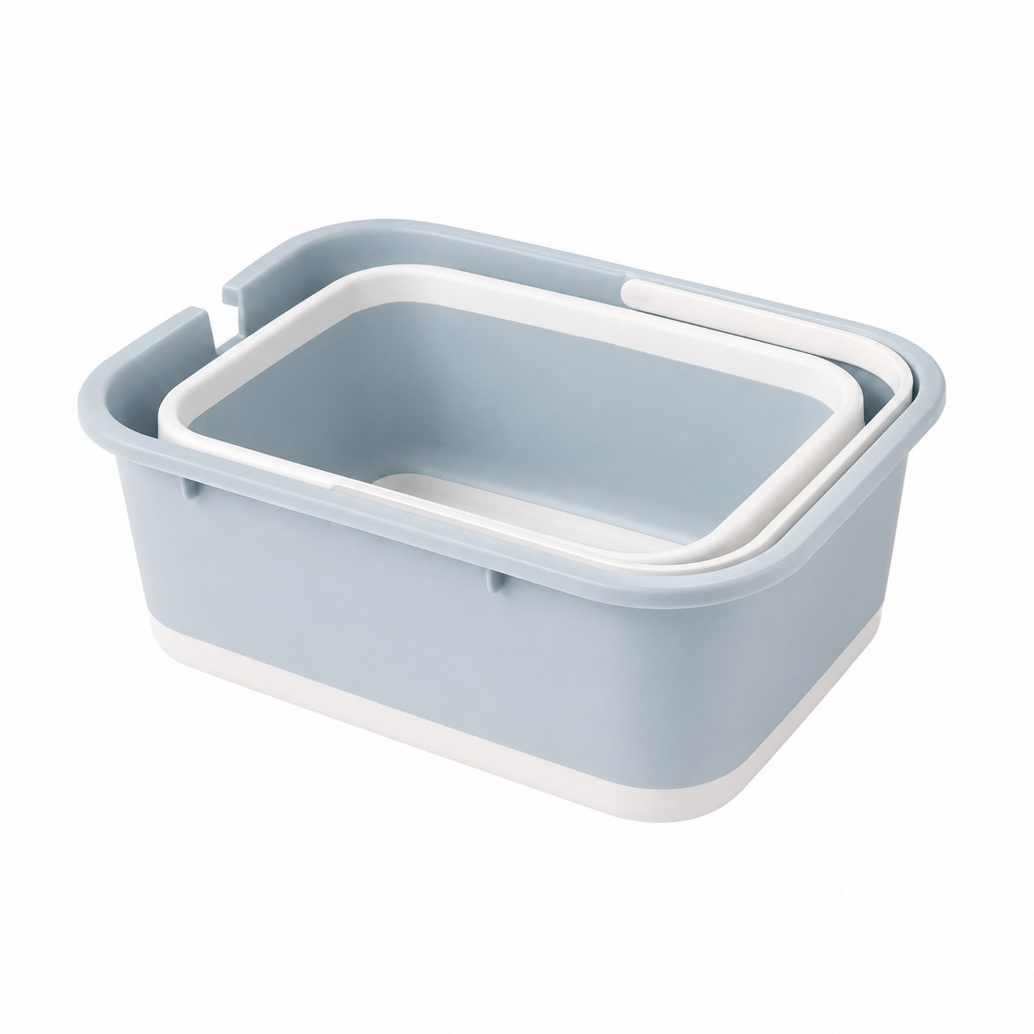 Bacinella pieghevole blu e bianco 10L