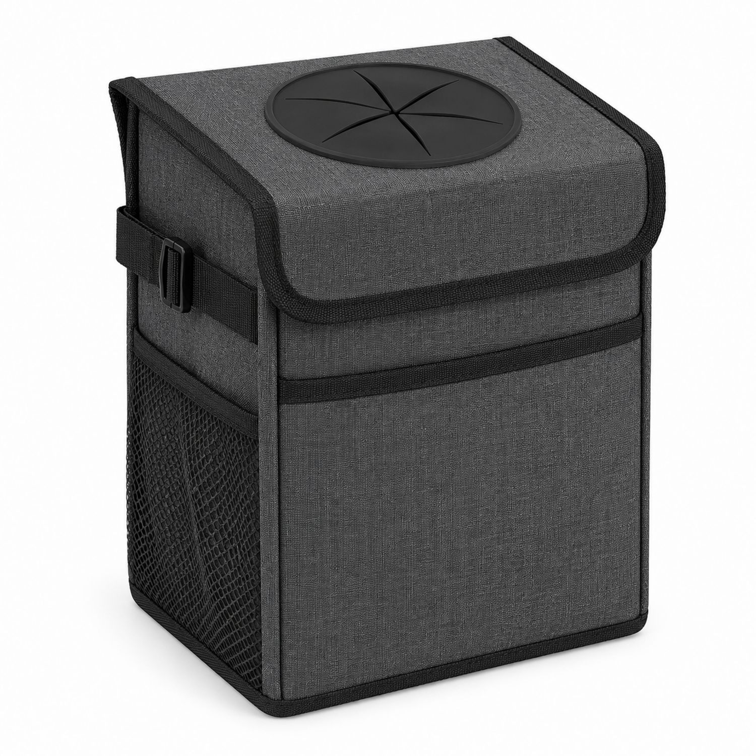 Bidone per Auto 10L Grigio con Apertura Superiore