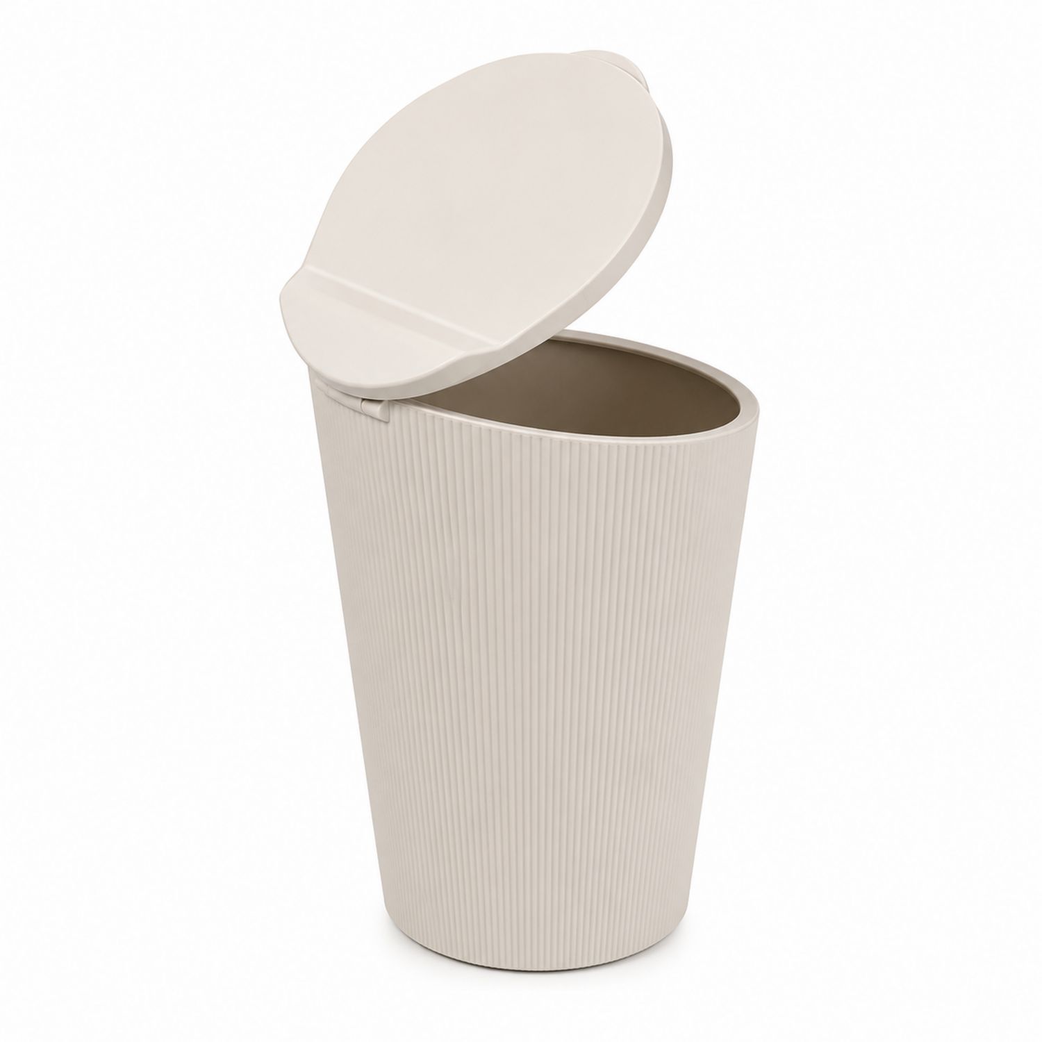 Pattumiera con Coperchio Ribaltabile 25L Crema